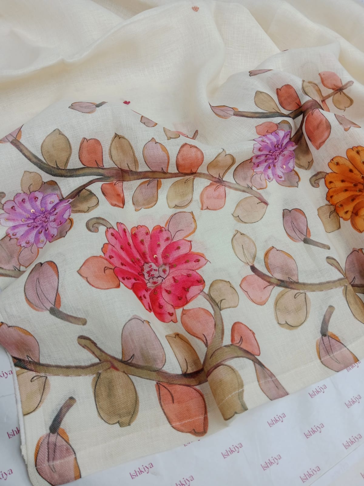 TAMANNA-Unstitche Linen Tissue Suit Set
