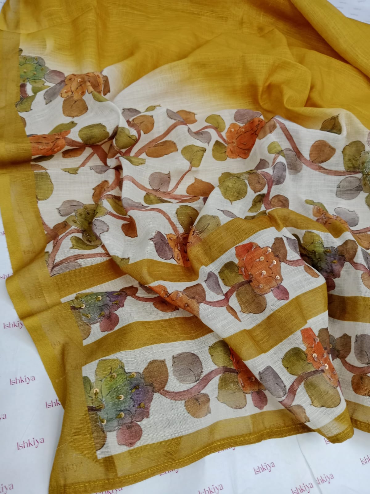 TAABIR-Unstitched Linen Tissue Suit Set