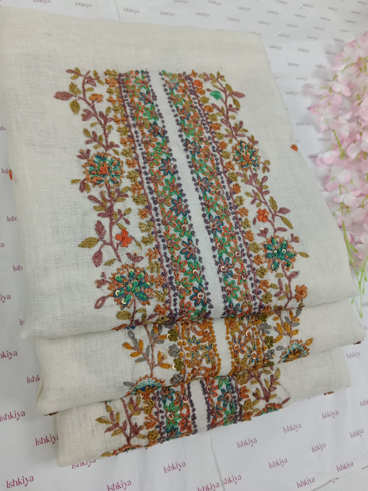 TAABIR-Unstitched Linen Tissue Suit Set
