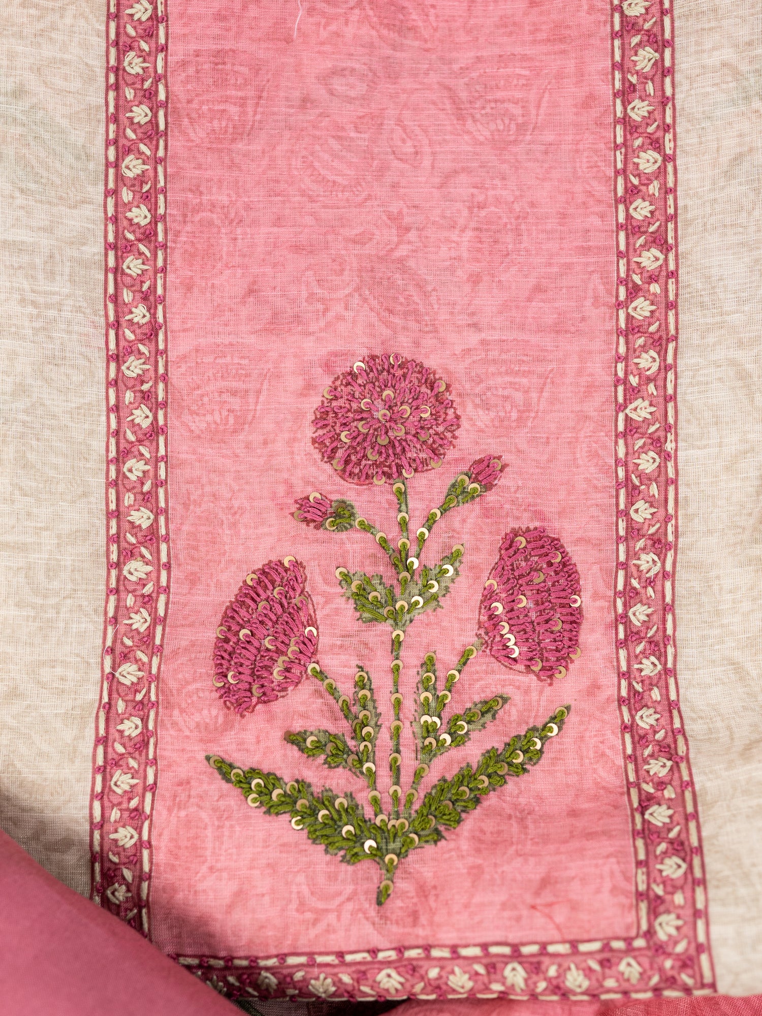 ZEENAT-Unstitched Linen Tissue Suit Set