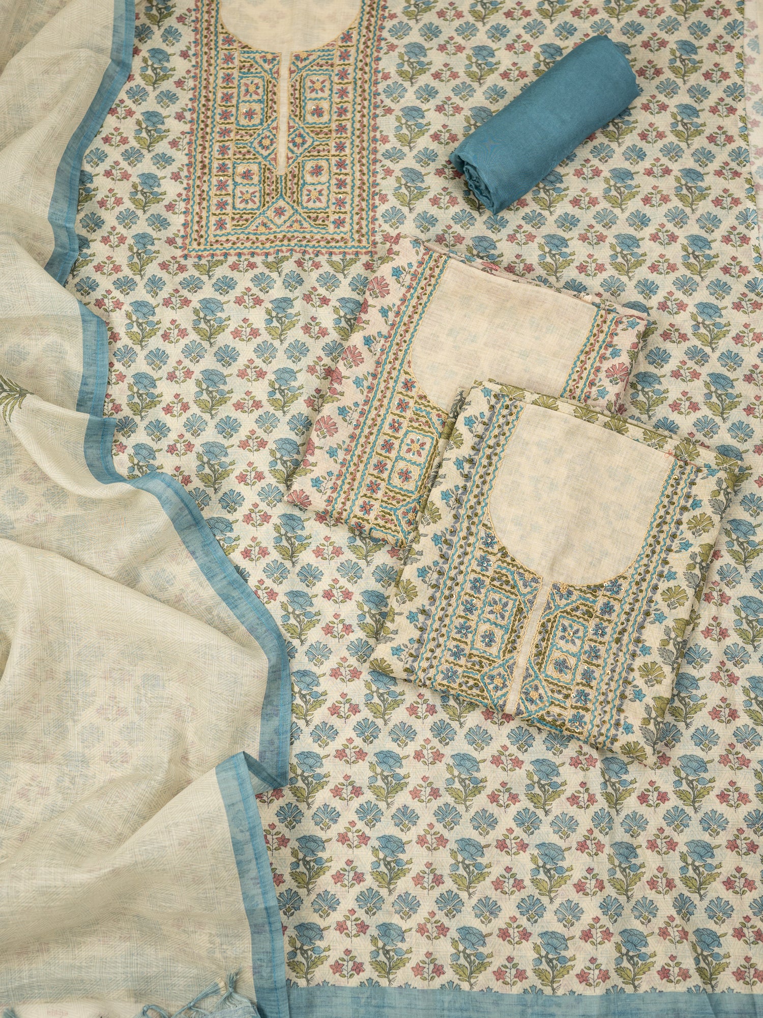 TAABIR-Unstitched Linen Tissue Suit Set