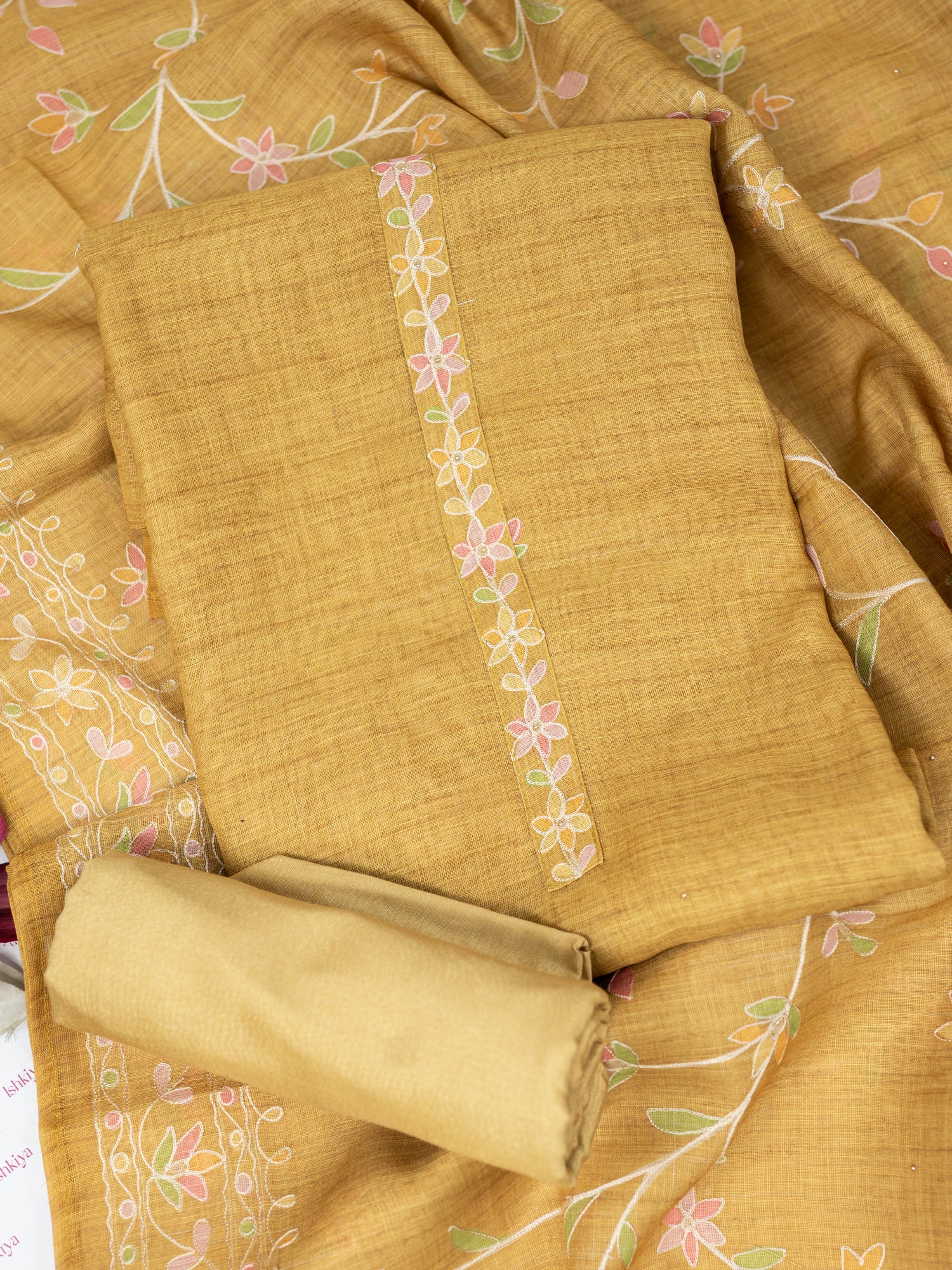 SEHR-Unstitched Linen Tissue Suit Set