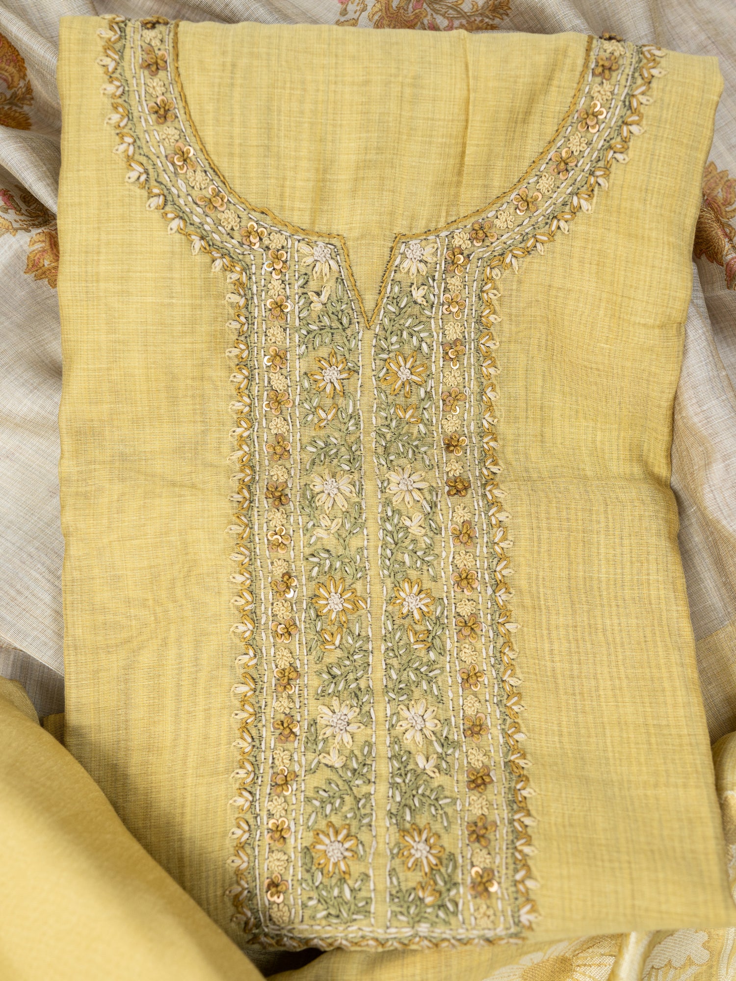 RUKH-Unstitched Linen Tissue Suit Set