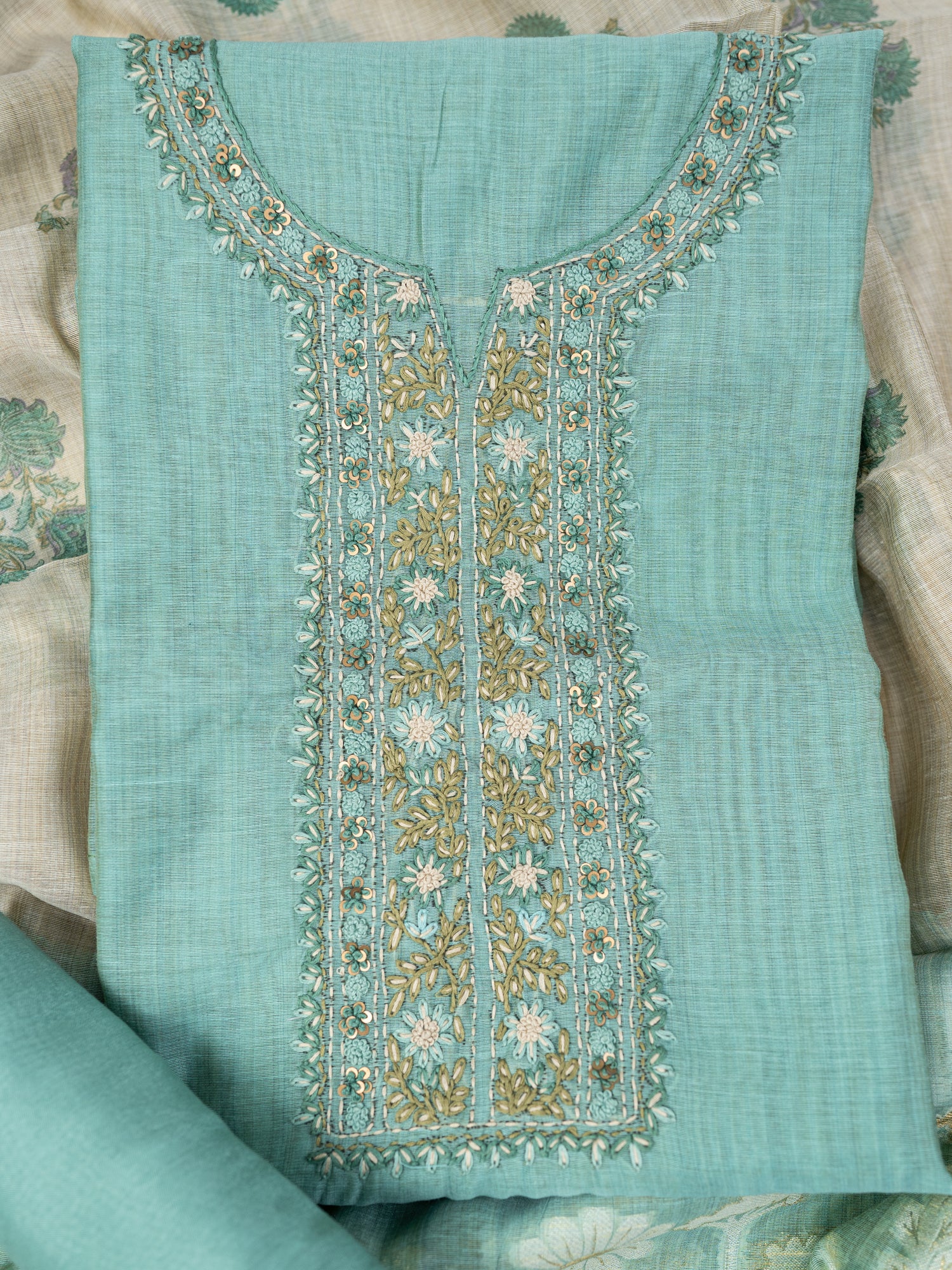 RUKH-Unstitched Linen Tissue Suit Set