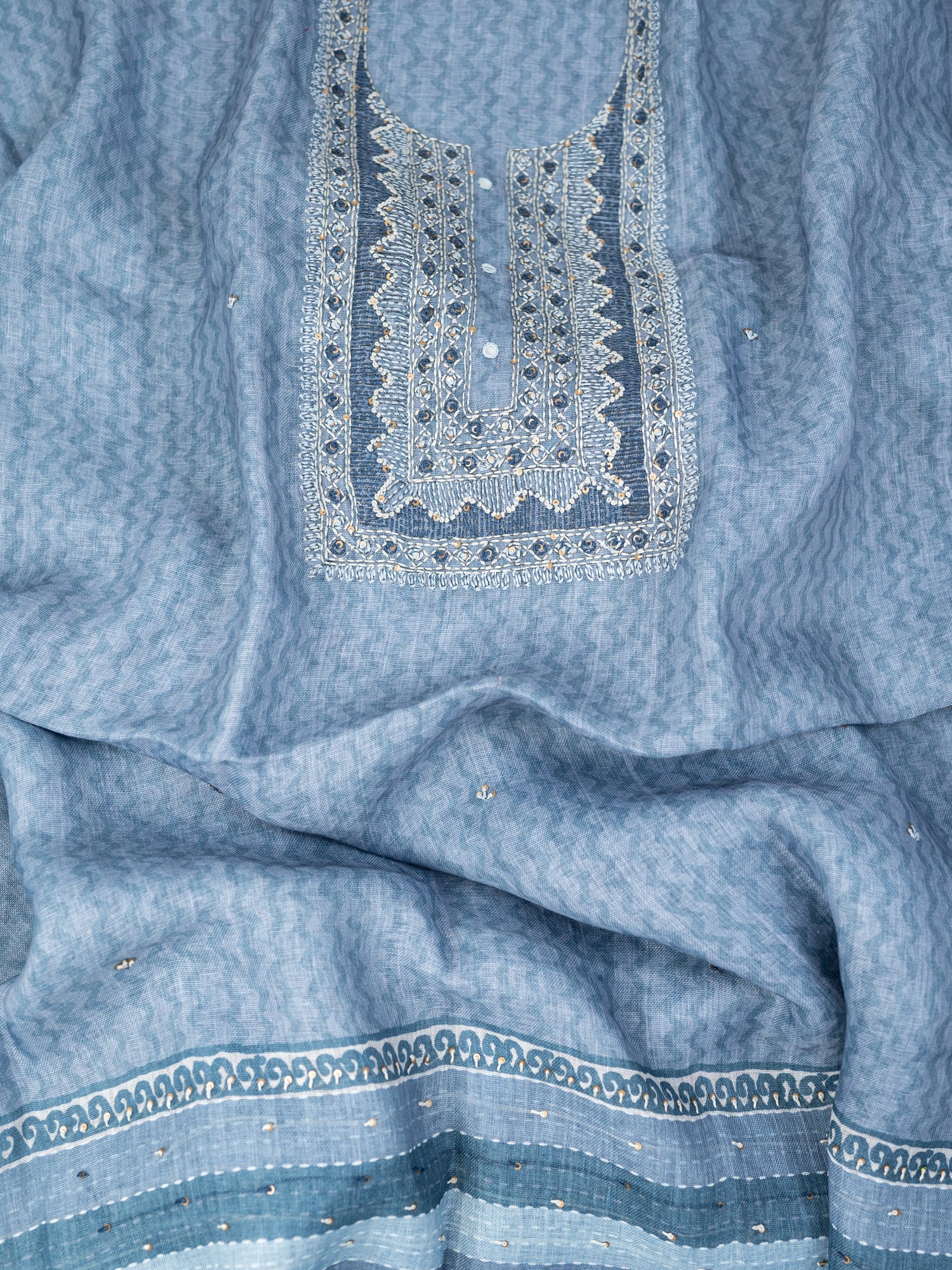 ELAAF-Unstitched Linen Tissue Suit Set