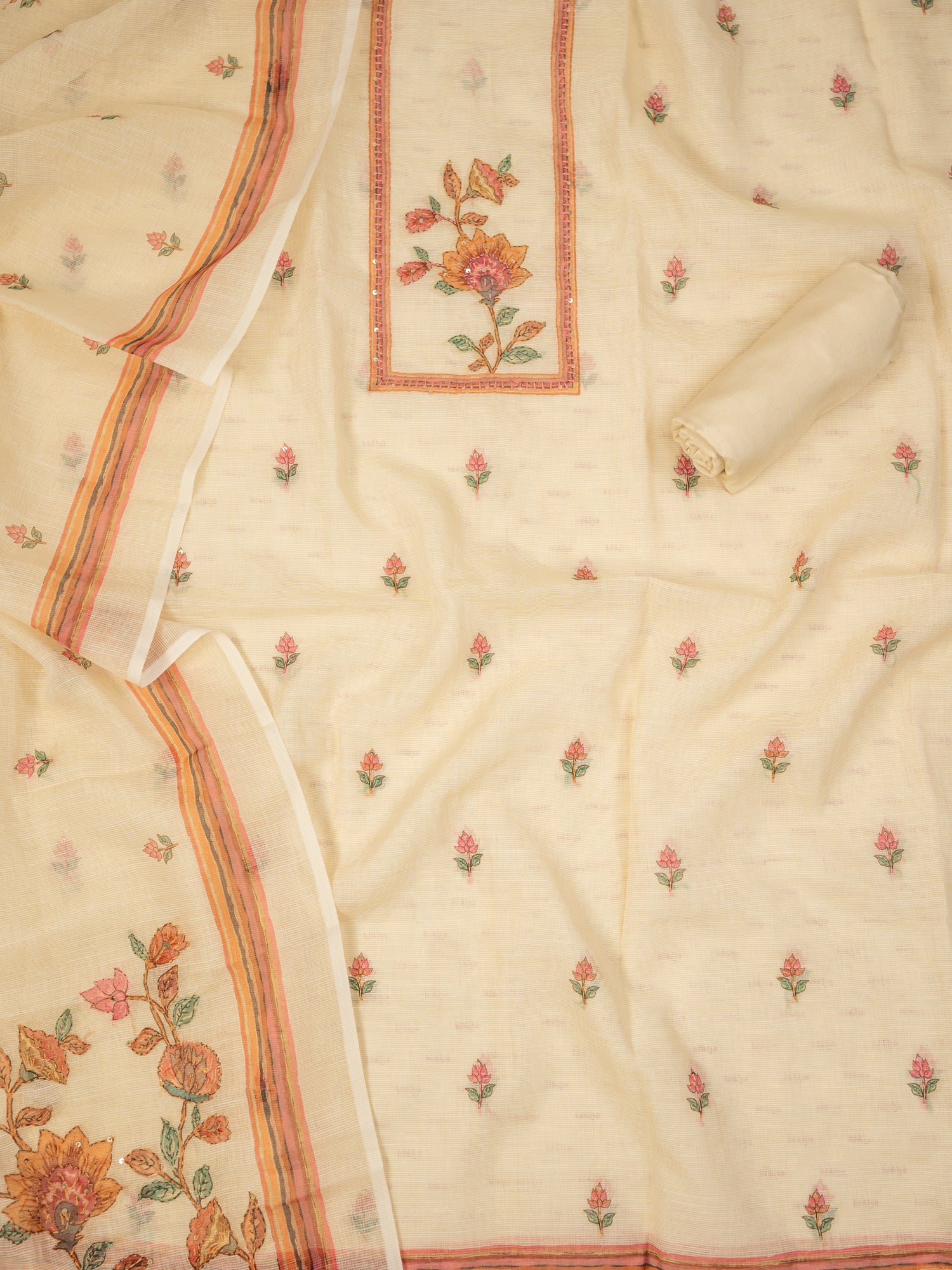 ZARMIN-Unstitched Linen Tissue Suit Set