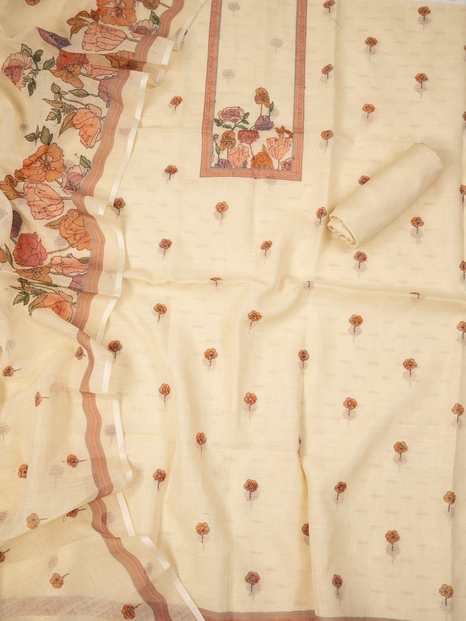 ABEER-Unstitched Linen Tissue Suit Set