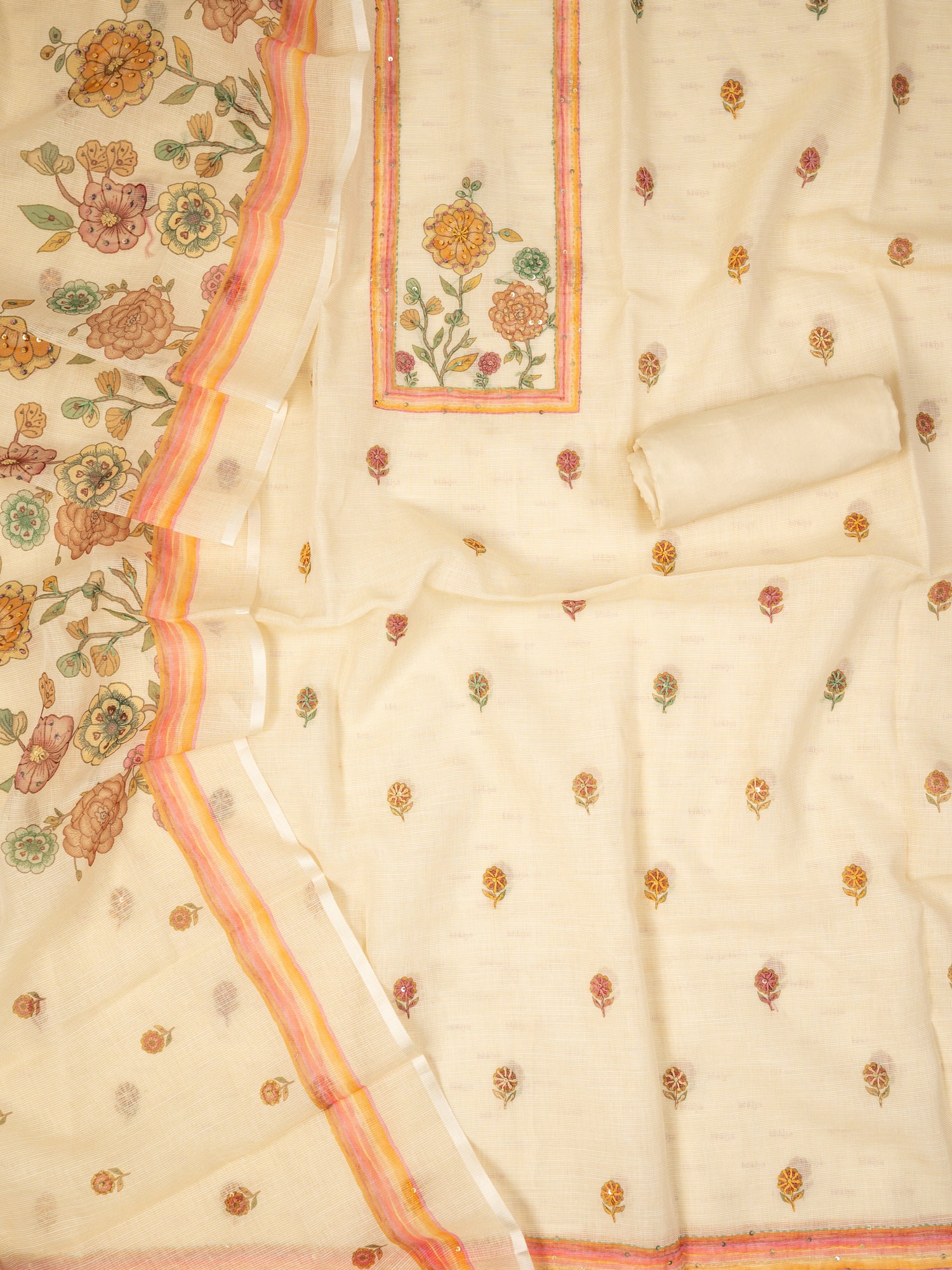 GULFISHA-Unstitched Linen Tissue Suit Set