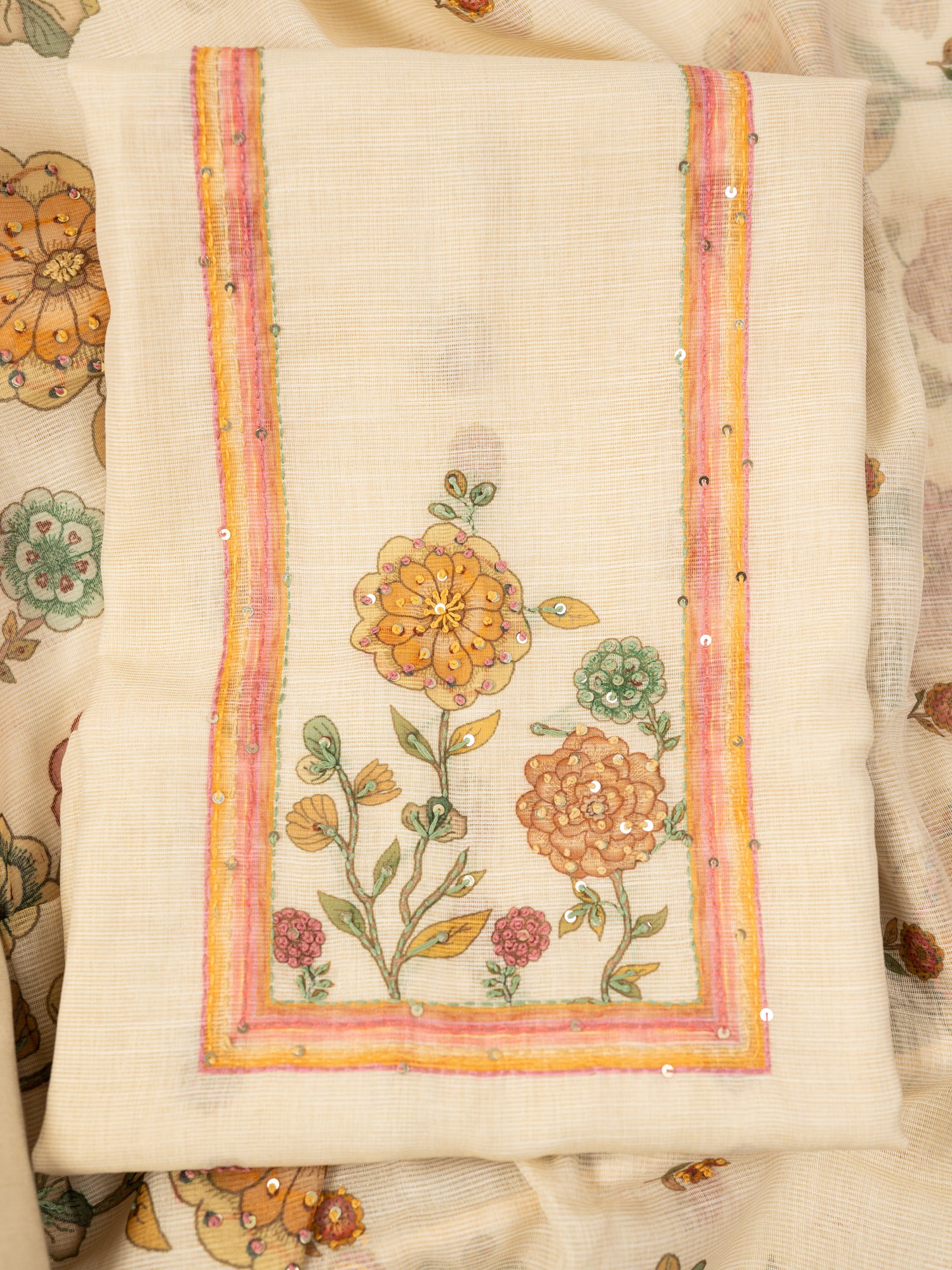 GULFISHA-Unstitched Linen Tissue Suit Set