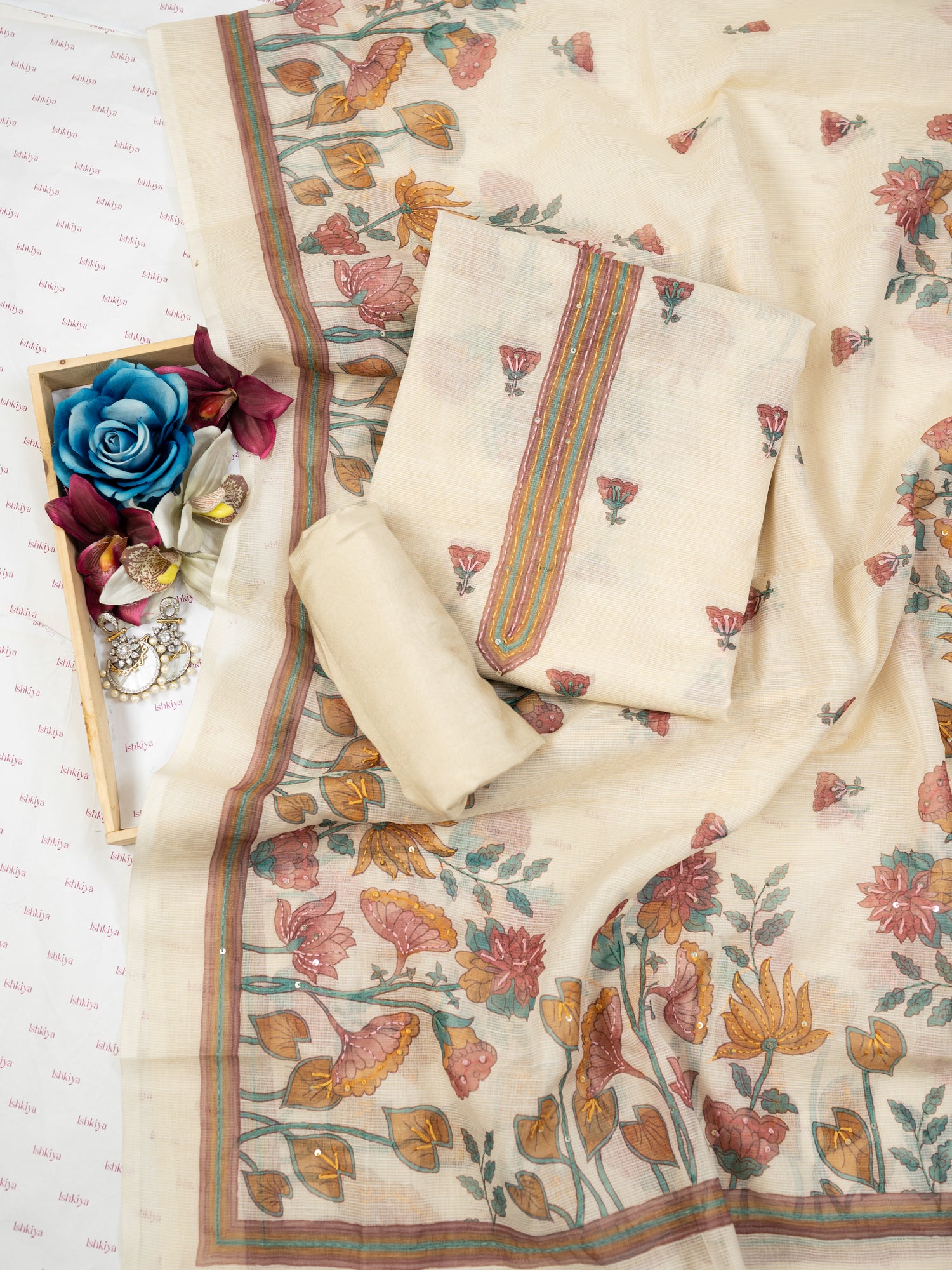 GEHRA-Unstitched Linen Tissue Suit Set