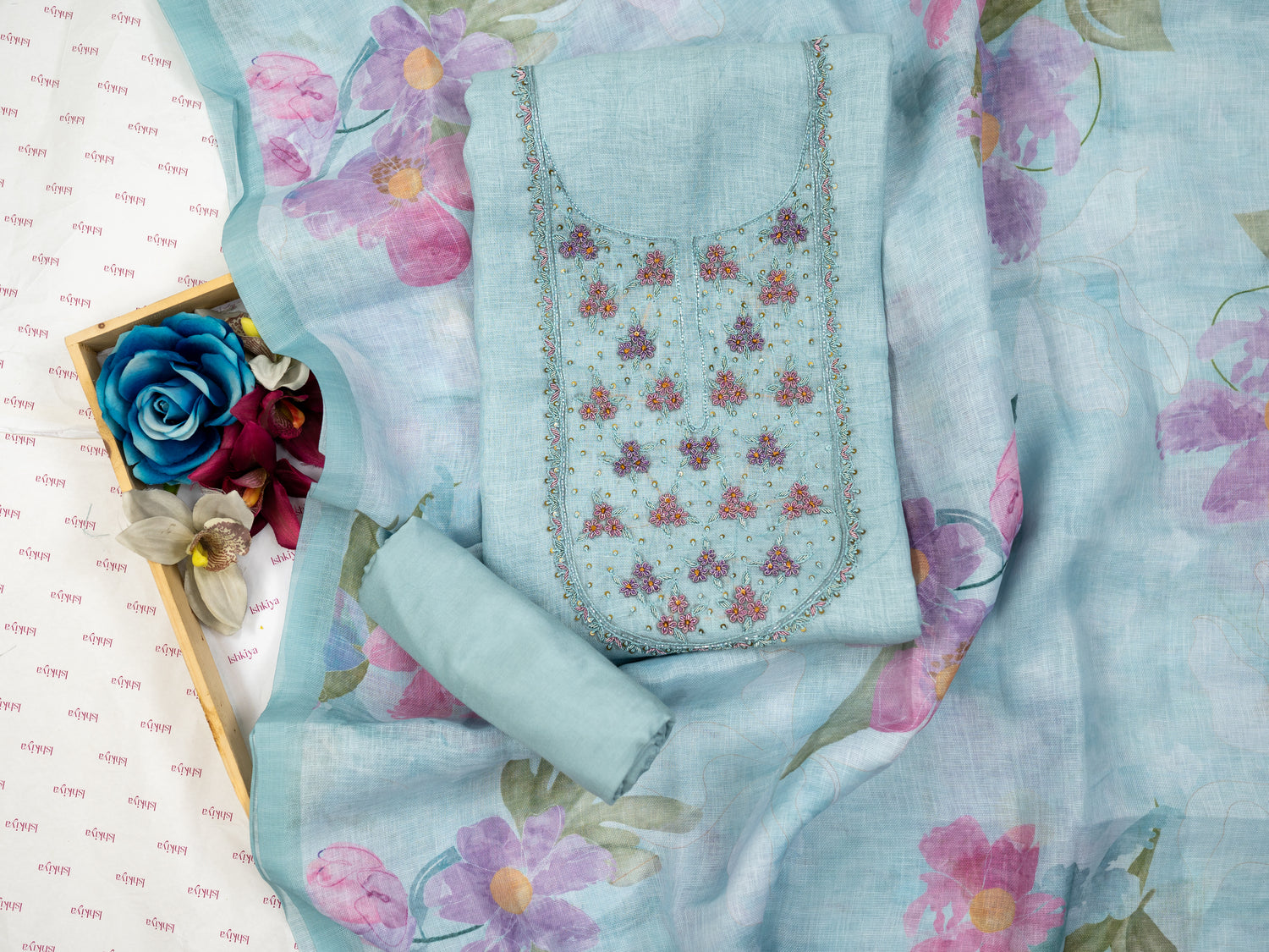 LAMS-Unstitched Linen Tissue Suit Set
