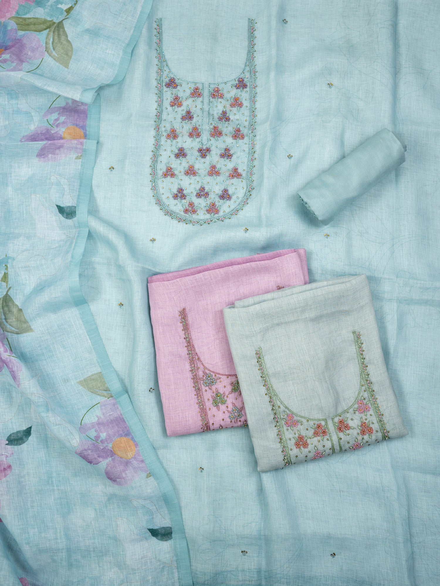 LAMS-Unstitched Linen Tissue Suit Set