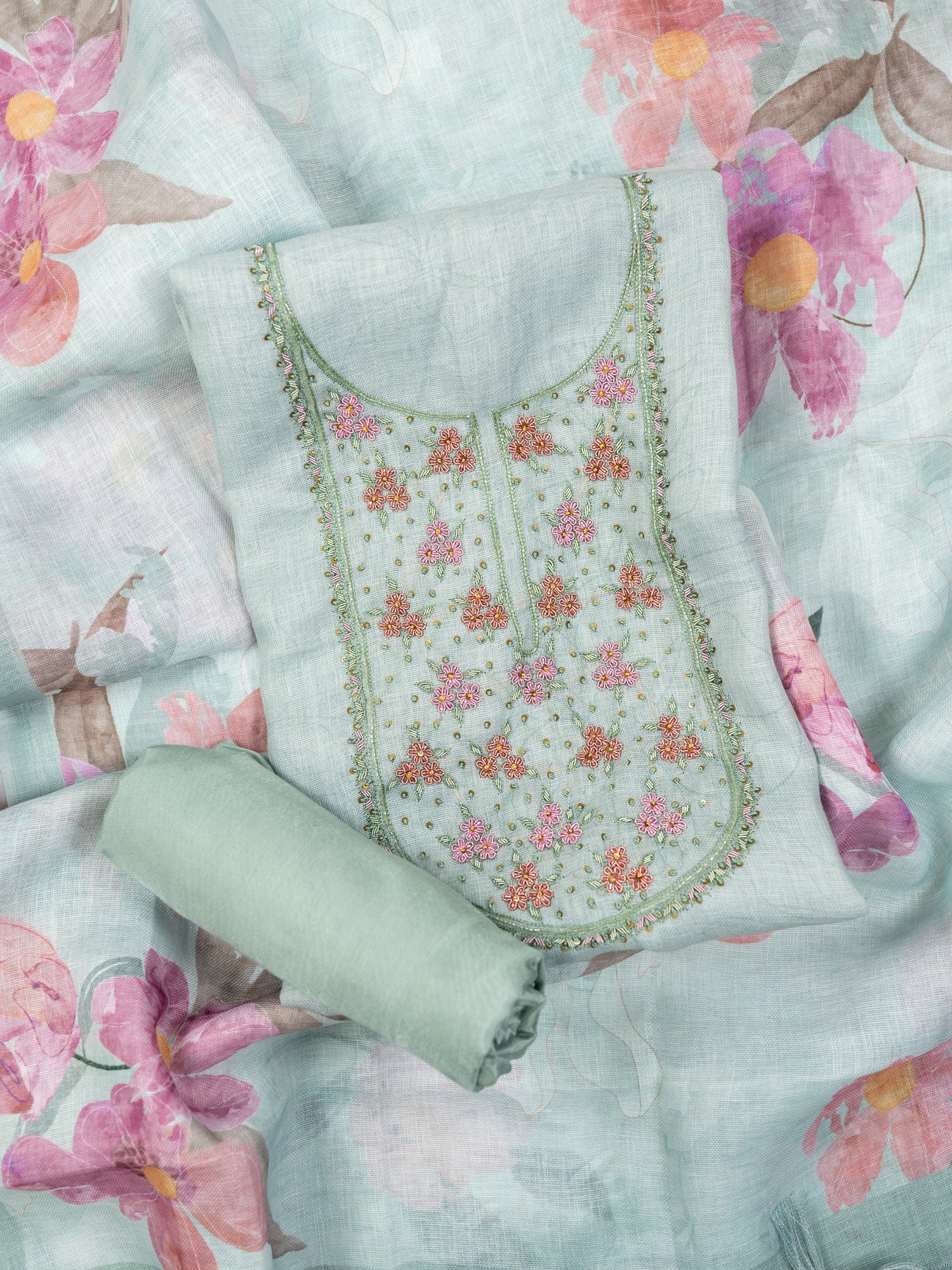 LAMS-Unstitched Linen Tissue Suit Set