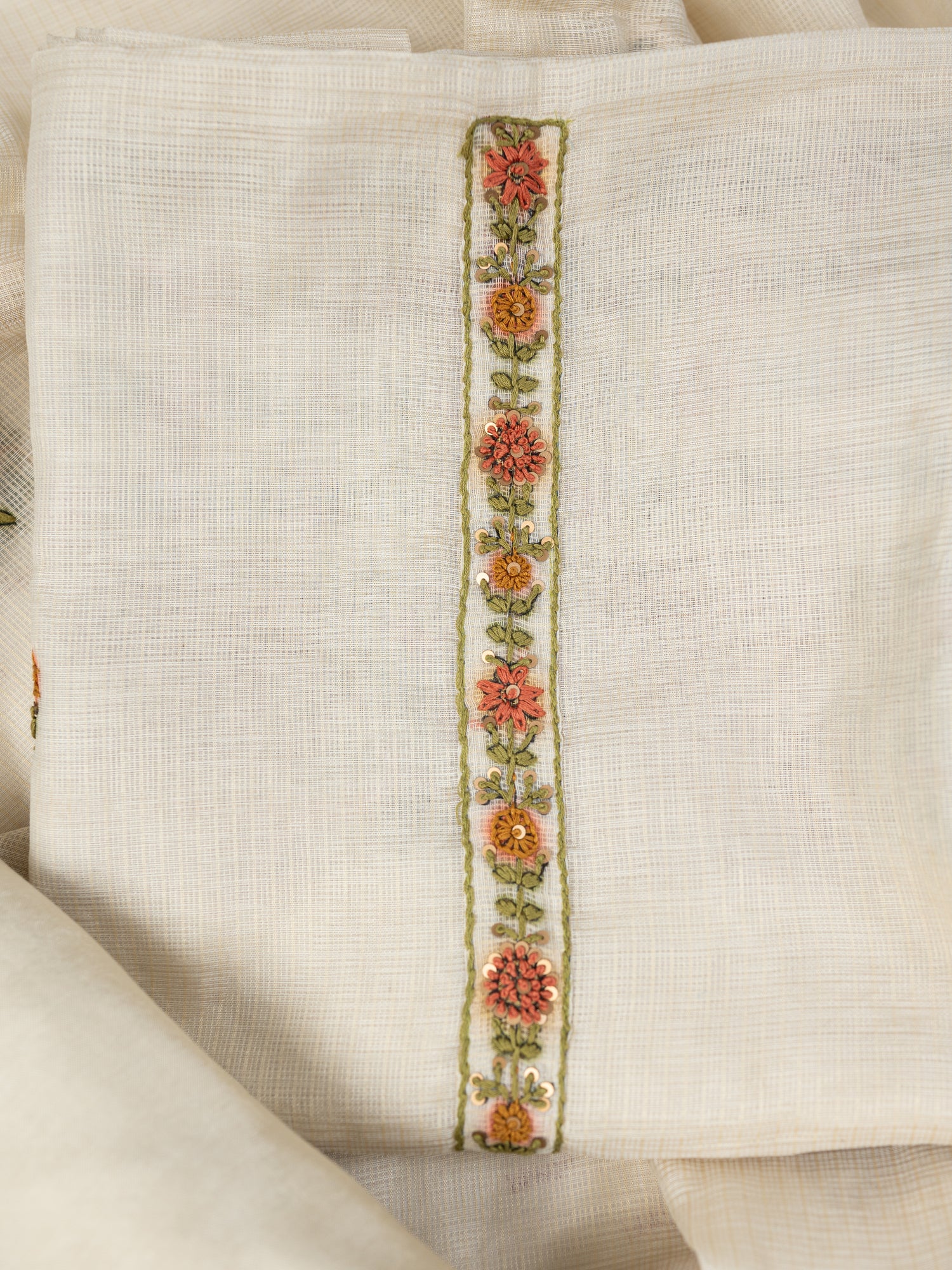 AFSANA-Unstitched Linen Tissue Suit Set