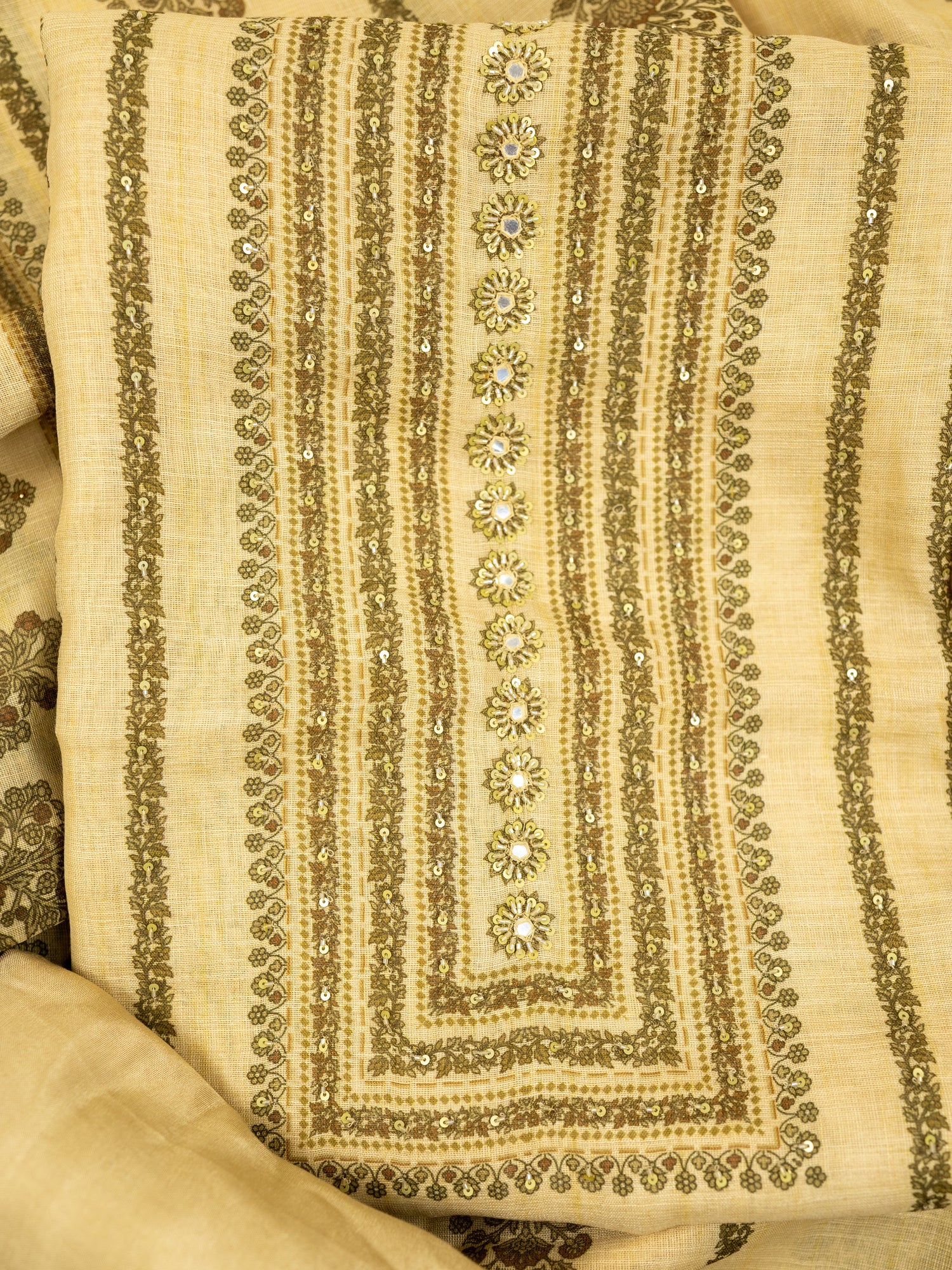 AFSUN-Unstitched Linen Tissue Suit Set