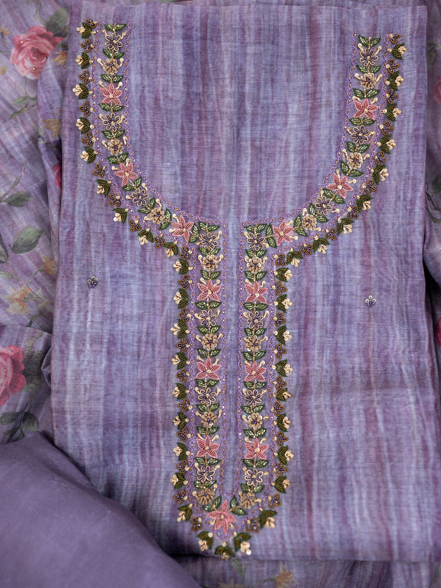ZARAF-Unstitched Linen Tissue Suit Set