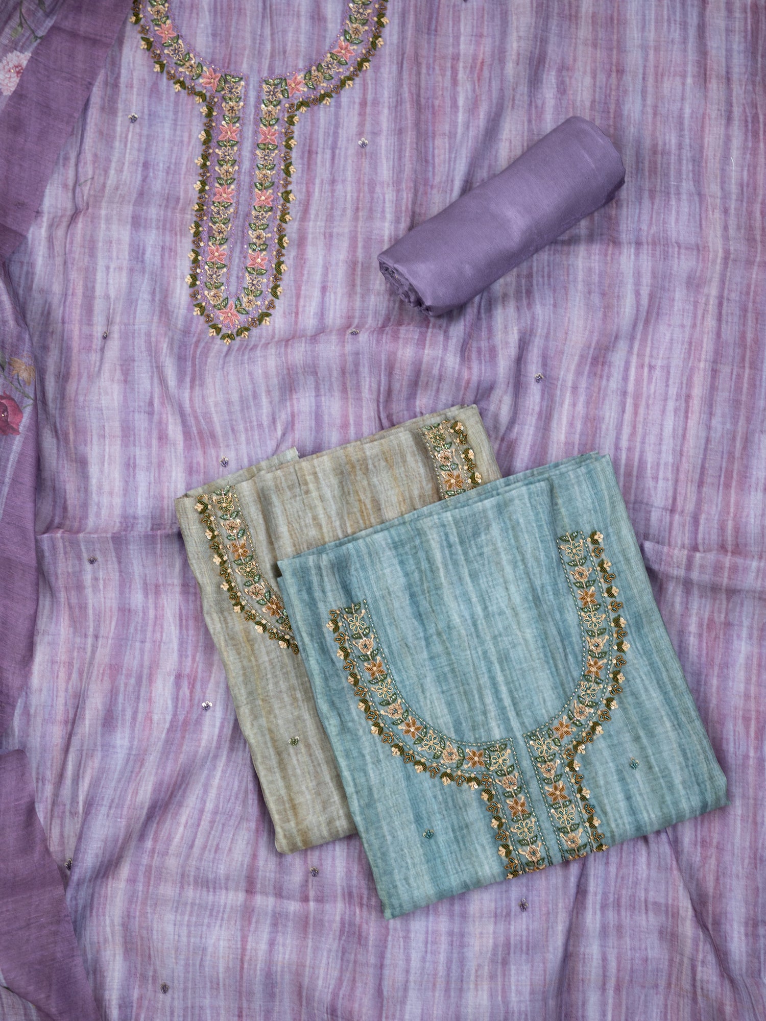 ZARAF-Unstitched Linen Tissue Suit Set