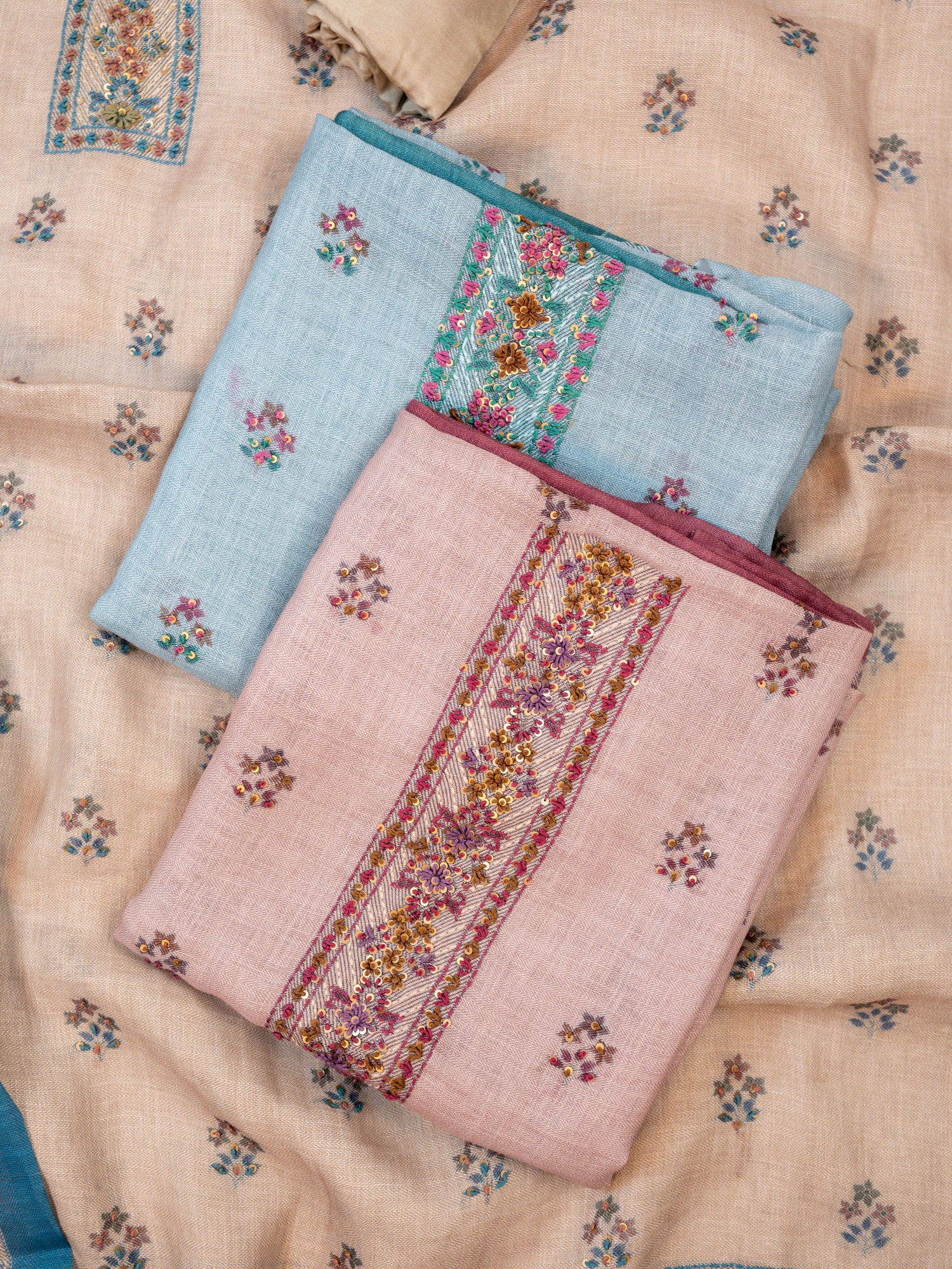ZEVAR-Unstitched Linen Tissue Suit Set