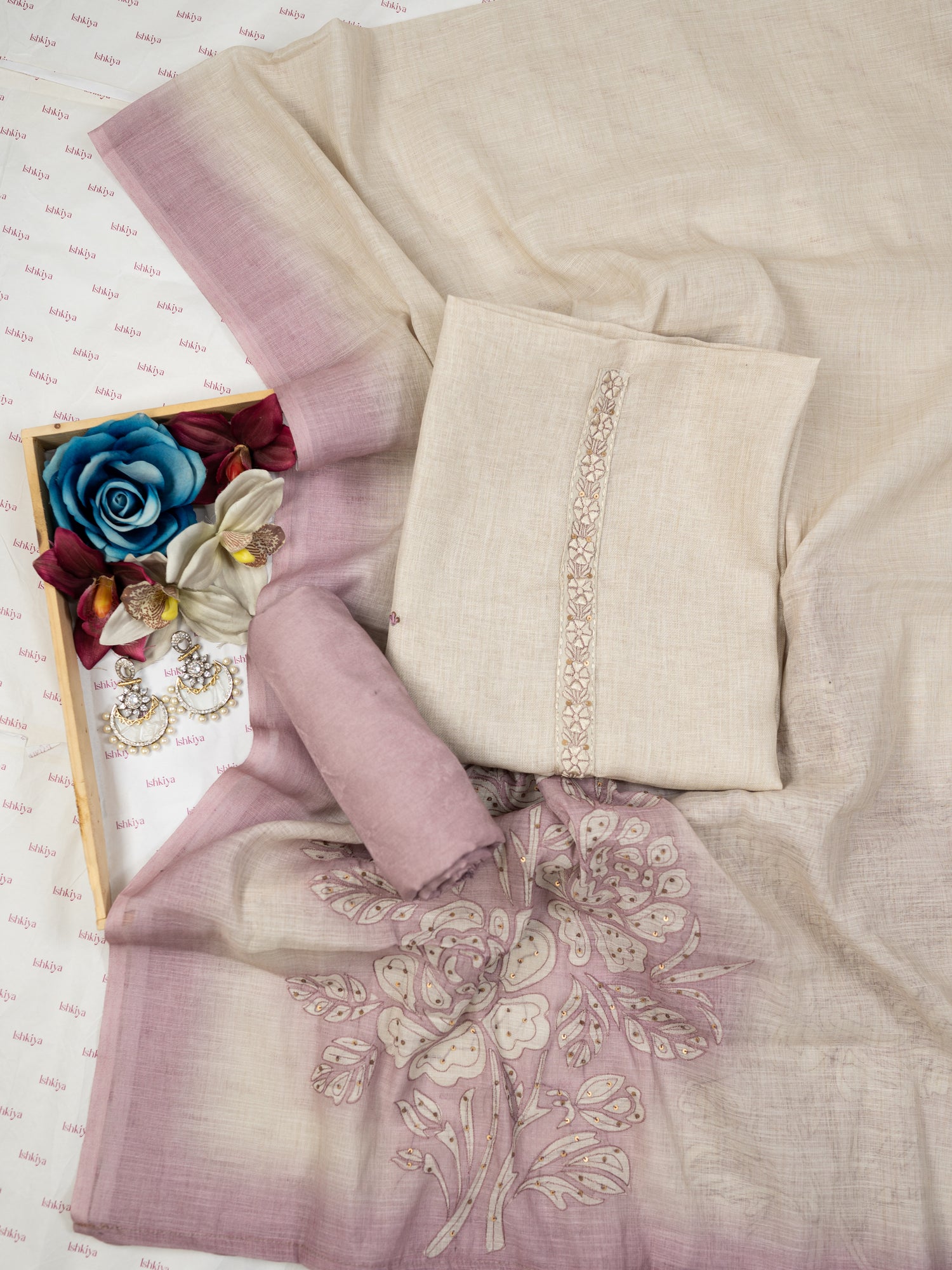 TAABIR-Unstitched Linen Tissue Suit Set (Copy)