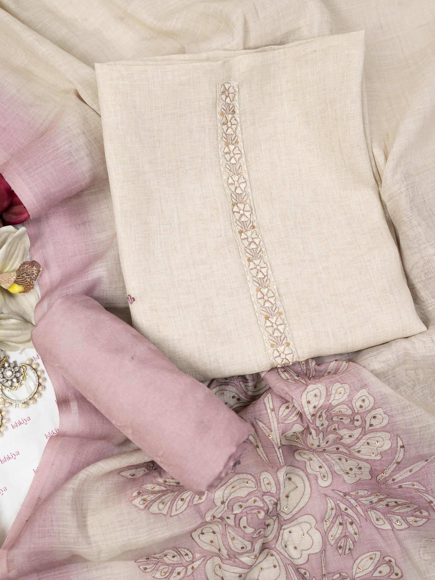 TAABIR-Unstitched Linen Tissue Suit Set (Copy)