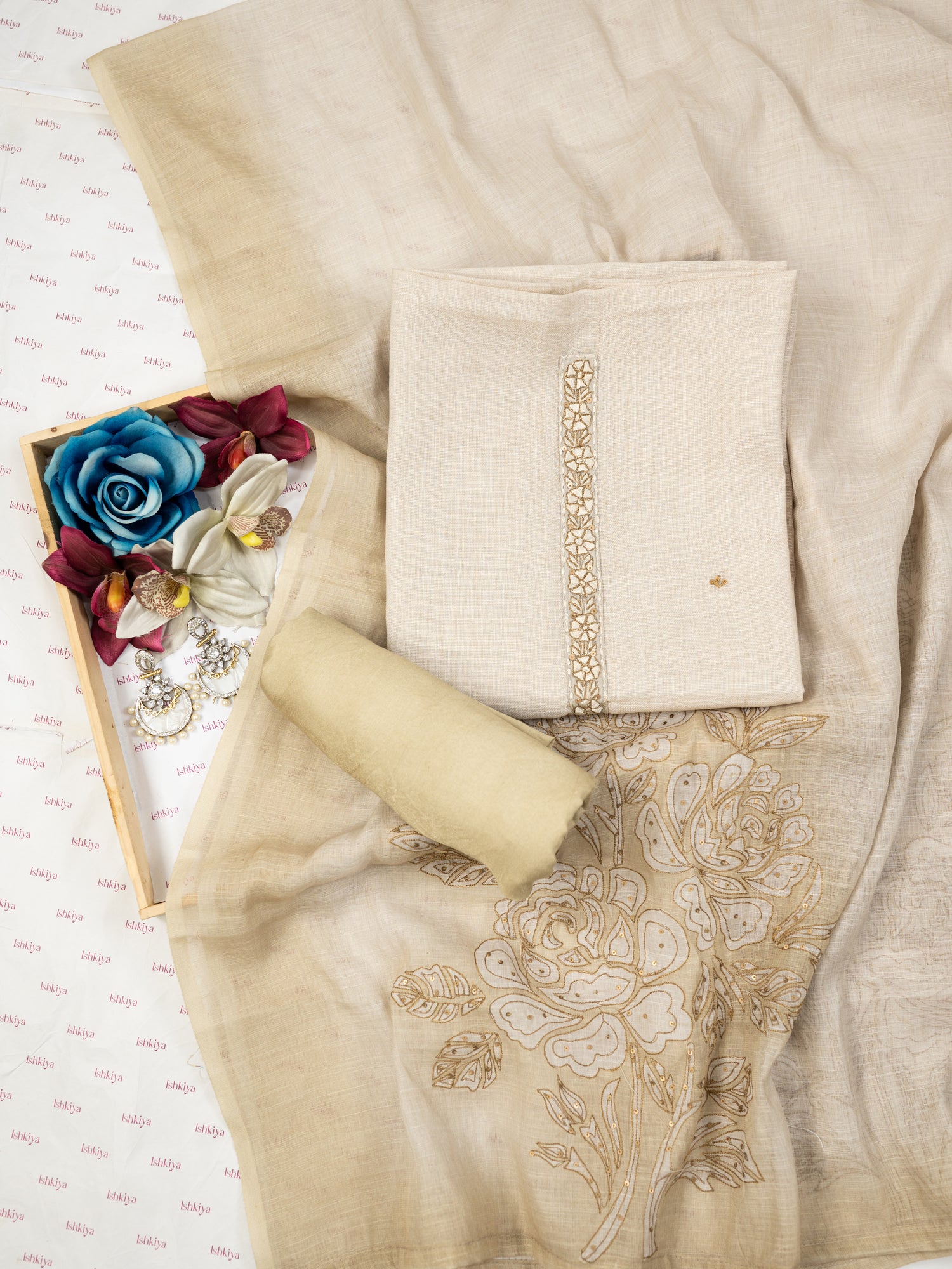 TAABIR-Unstitched Linen Tissue Suit Set (Copy)