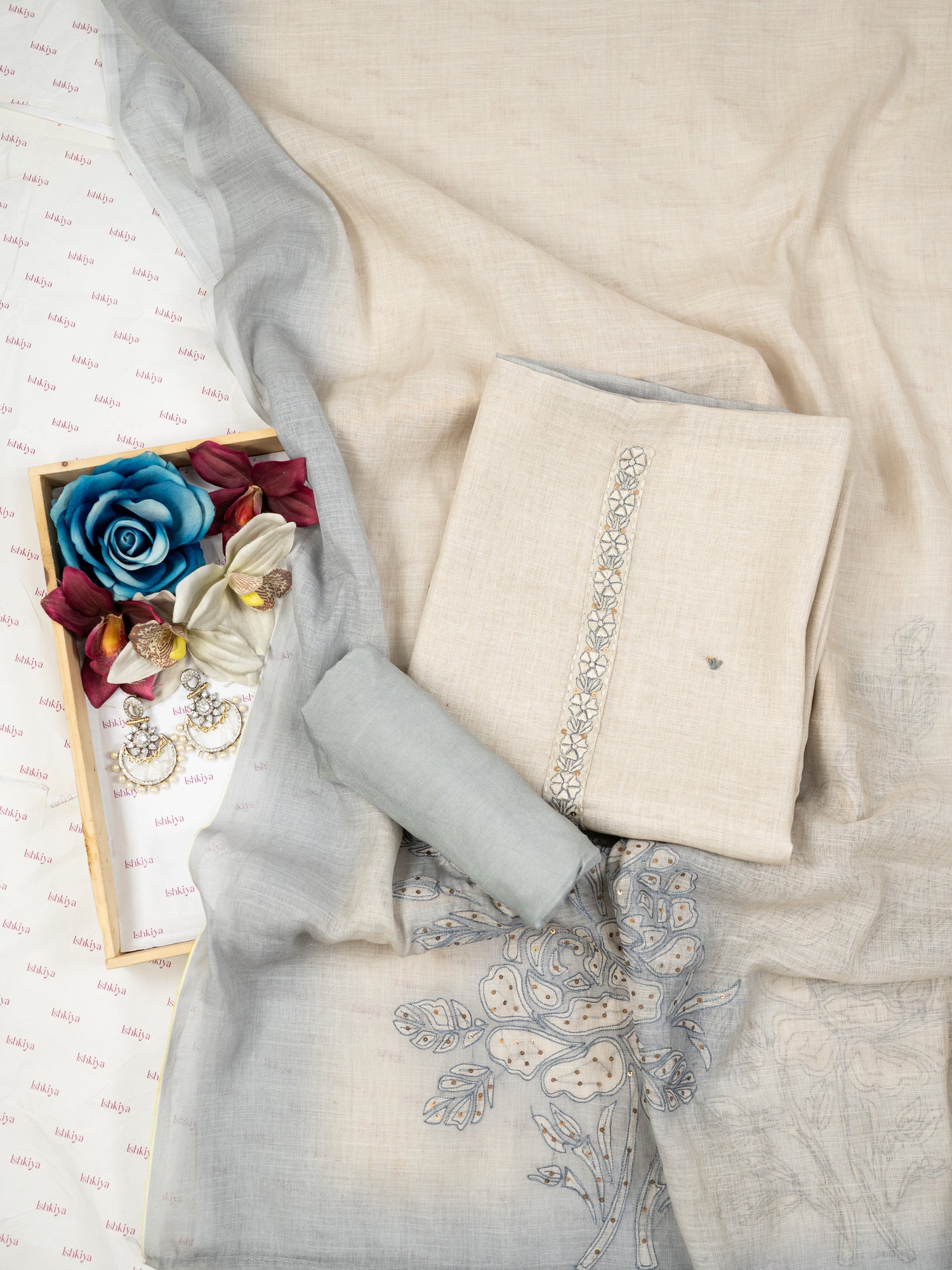 TAABIR-Unstitched Linen Tissue Suit Set (Copy)