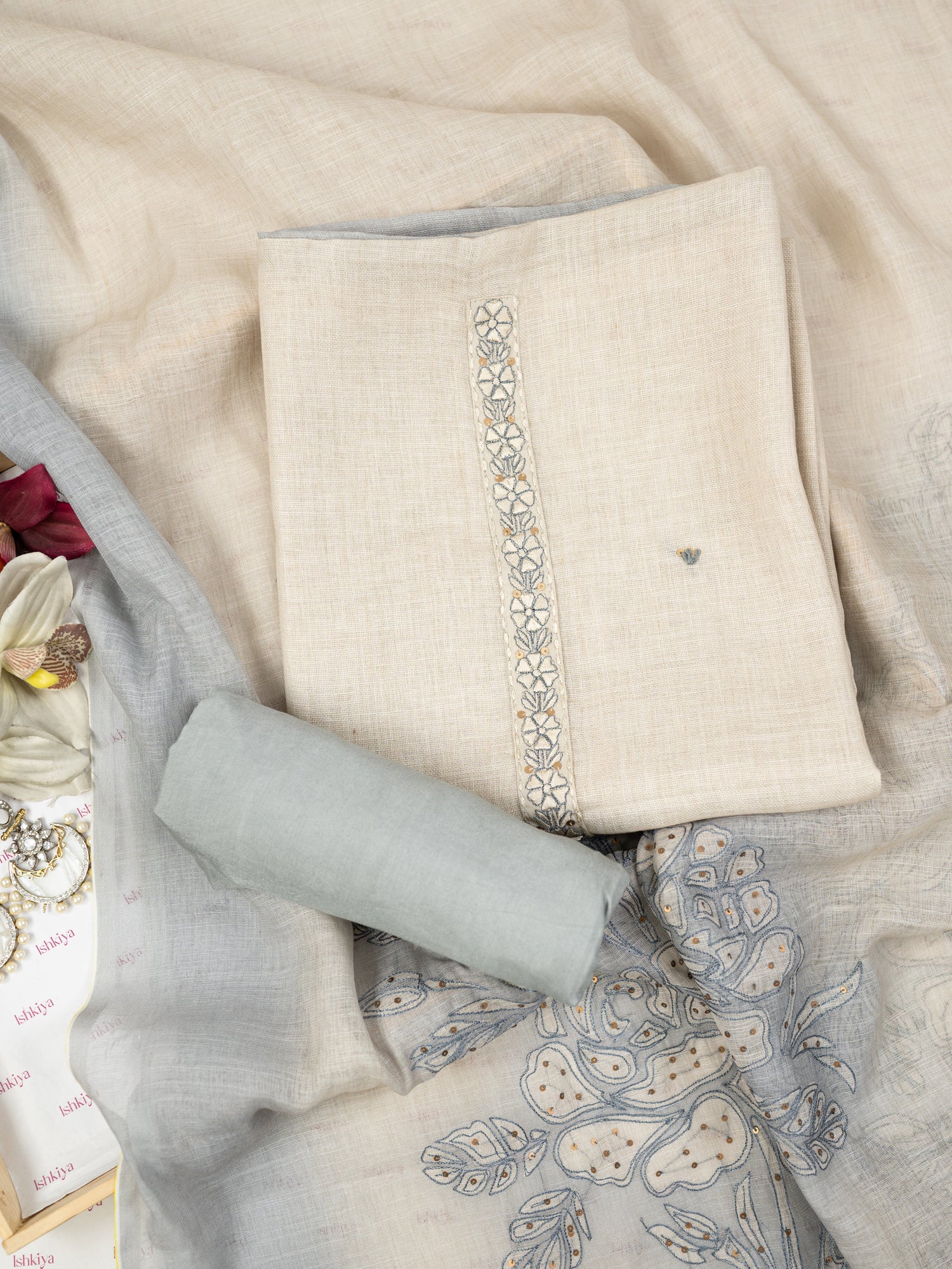 TAABIR-Unstitched Linen Tissue Suit Set (Copy)