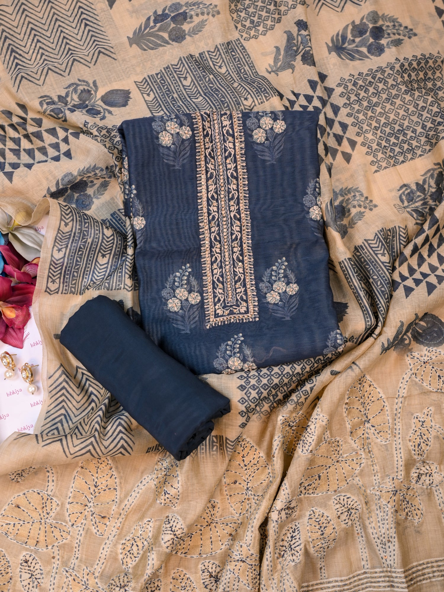 TAAB-Unstitched Linen Tissue Suit Set