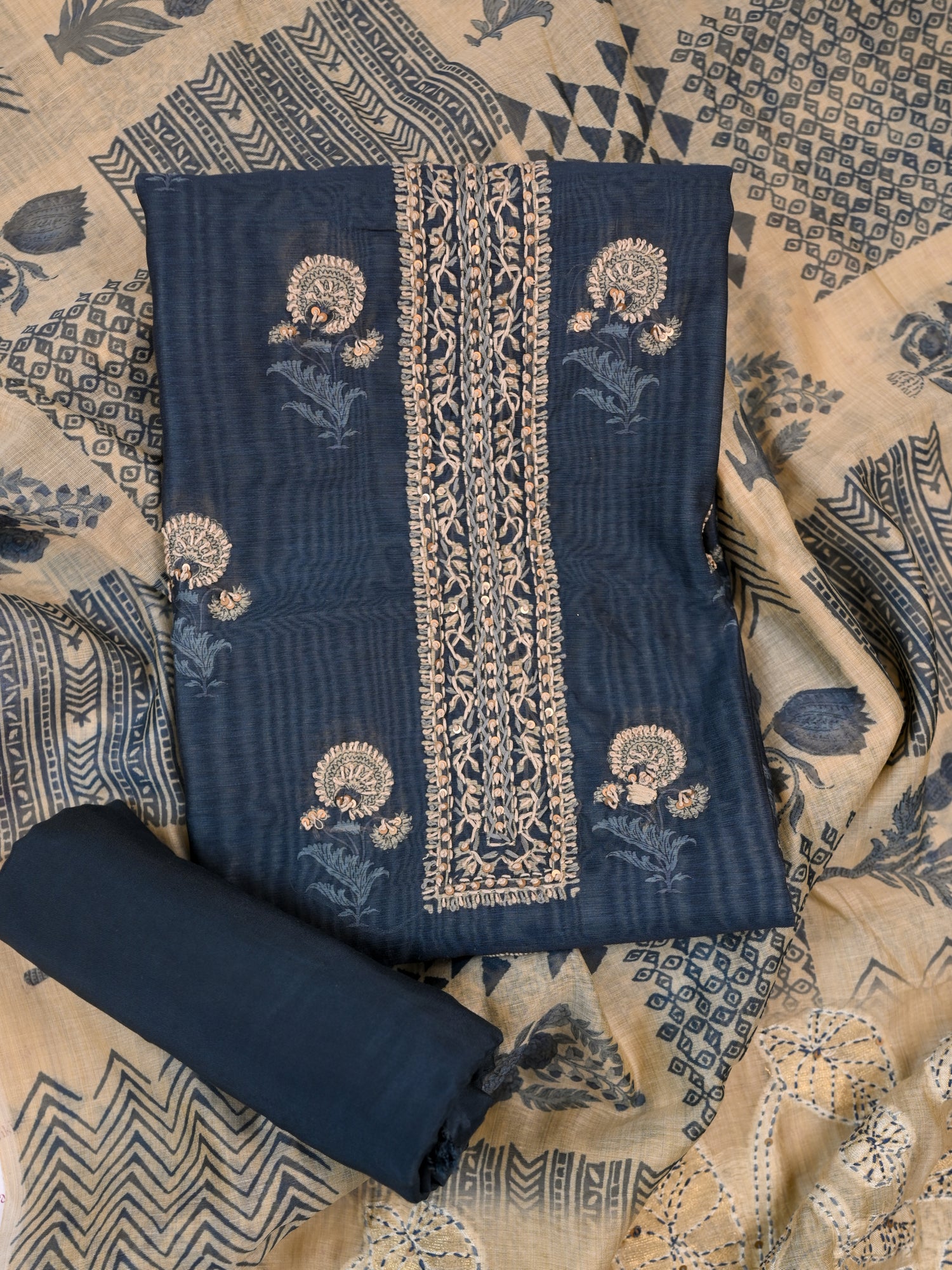 VANYA-Unstitched Linen Tissue Suit Set
