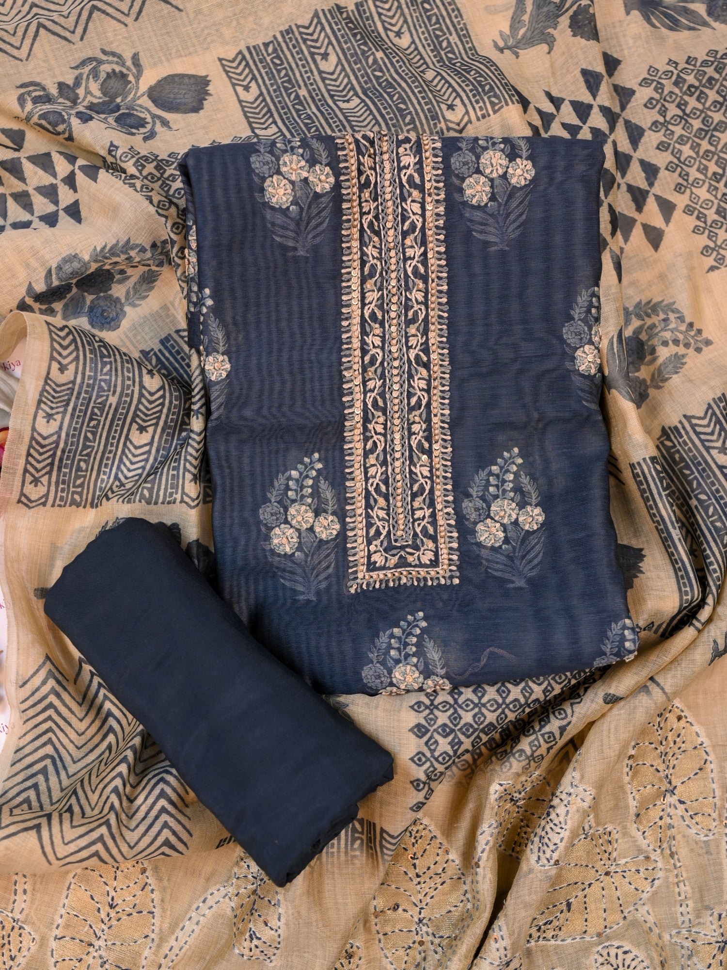 TAAB-Unstitched Linen Tissue Suit Set