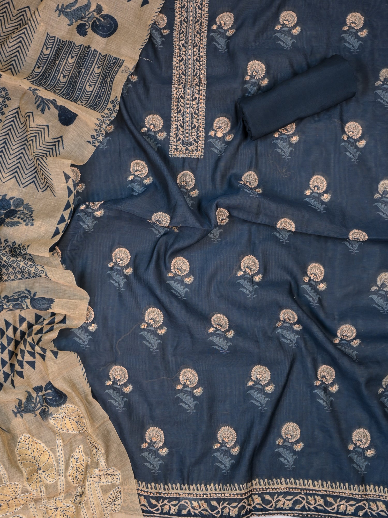VANYA-Unstitched Linen Tissue Suit Set