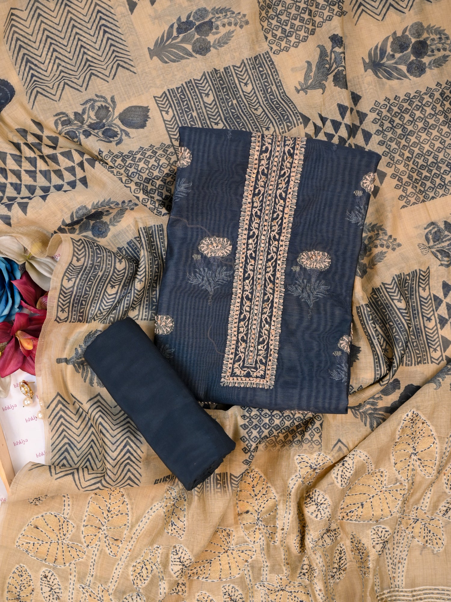 TARANG-Unstitched Linen Tissue Suit Set