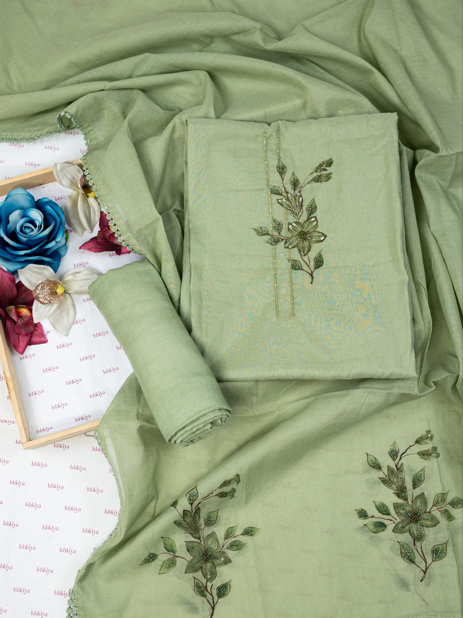 RANJHA-Unstitched Mul-Chanderi Suit Set