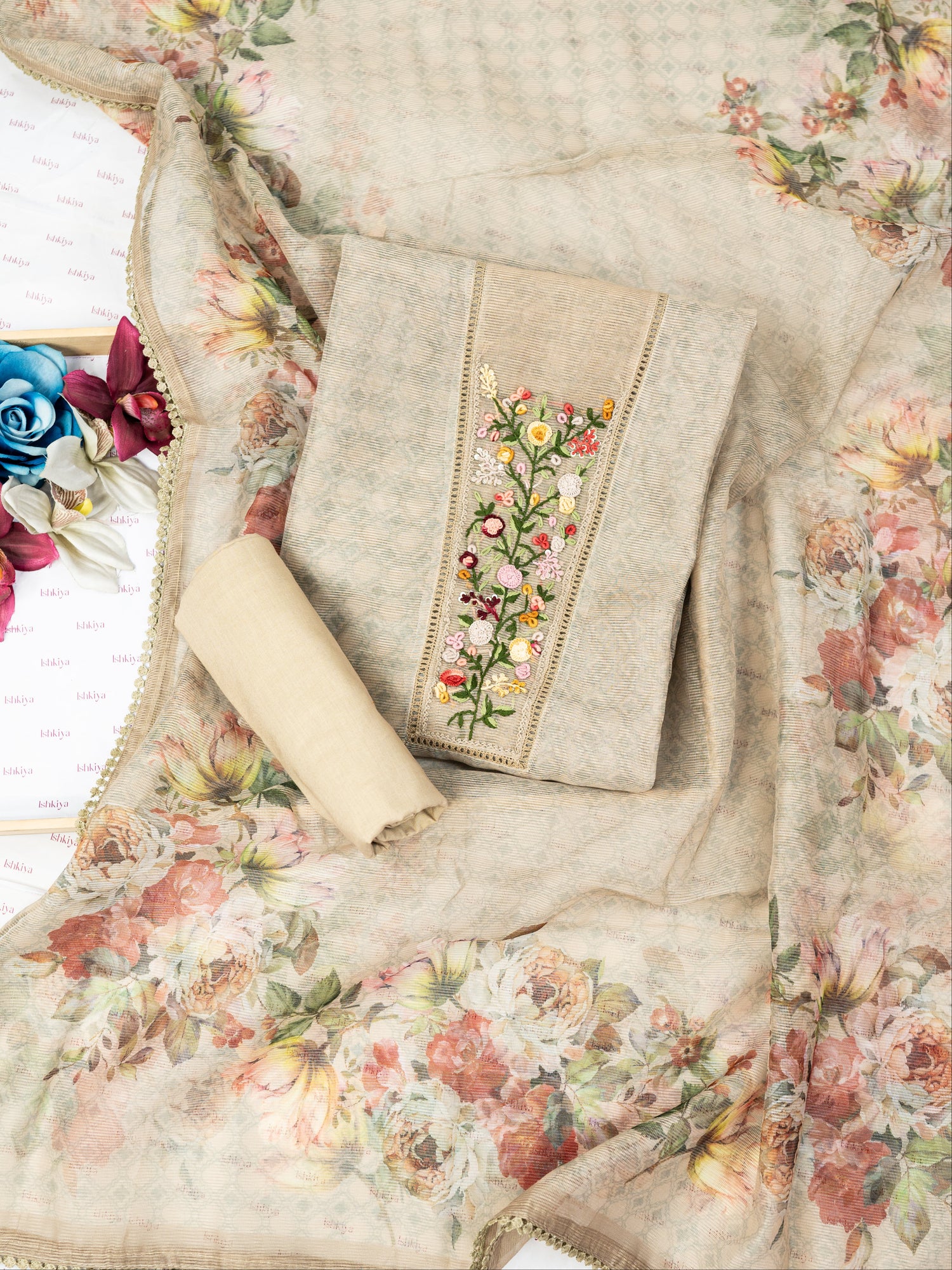 GEET-Unstitched Kota Suit Set