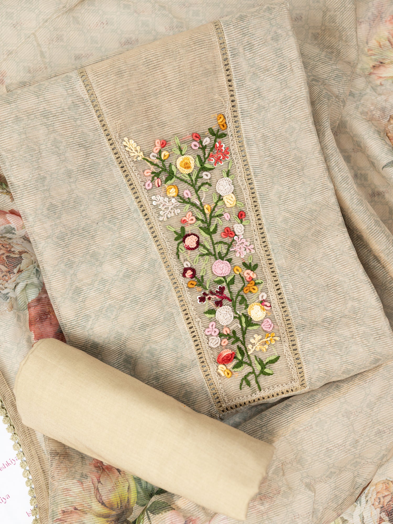 GEET-Unstitched Kota Suit Set