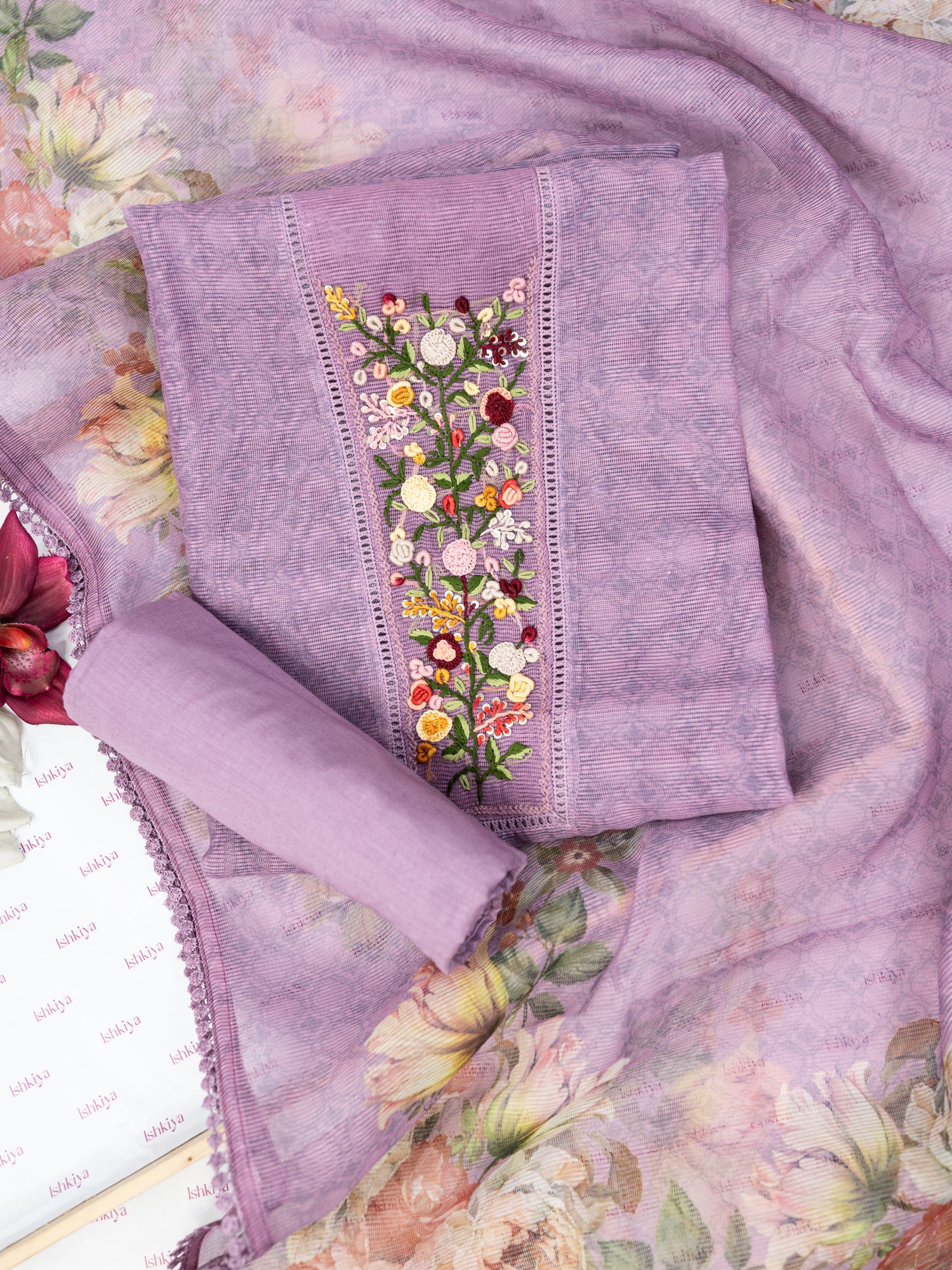 GEET-Unstitched Kota Suit Set