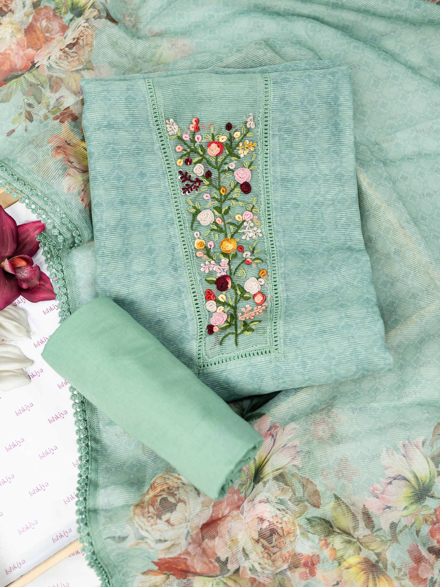 GEET-Unstitched Kota Suit Set