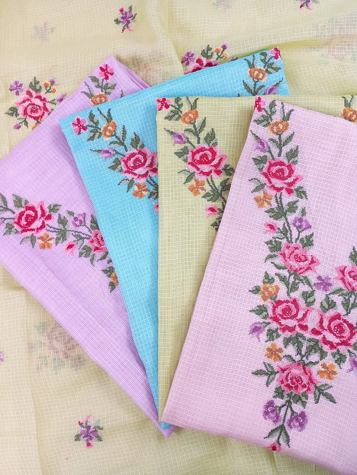 SAANJH-Unstitched Kota Suit Set