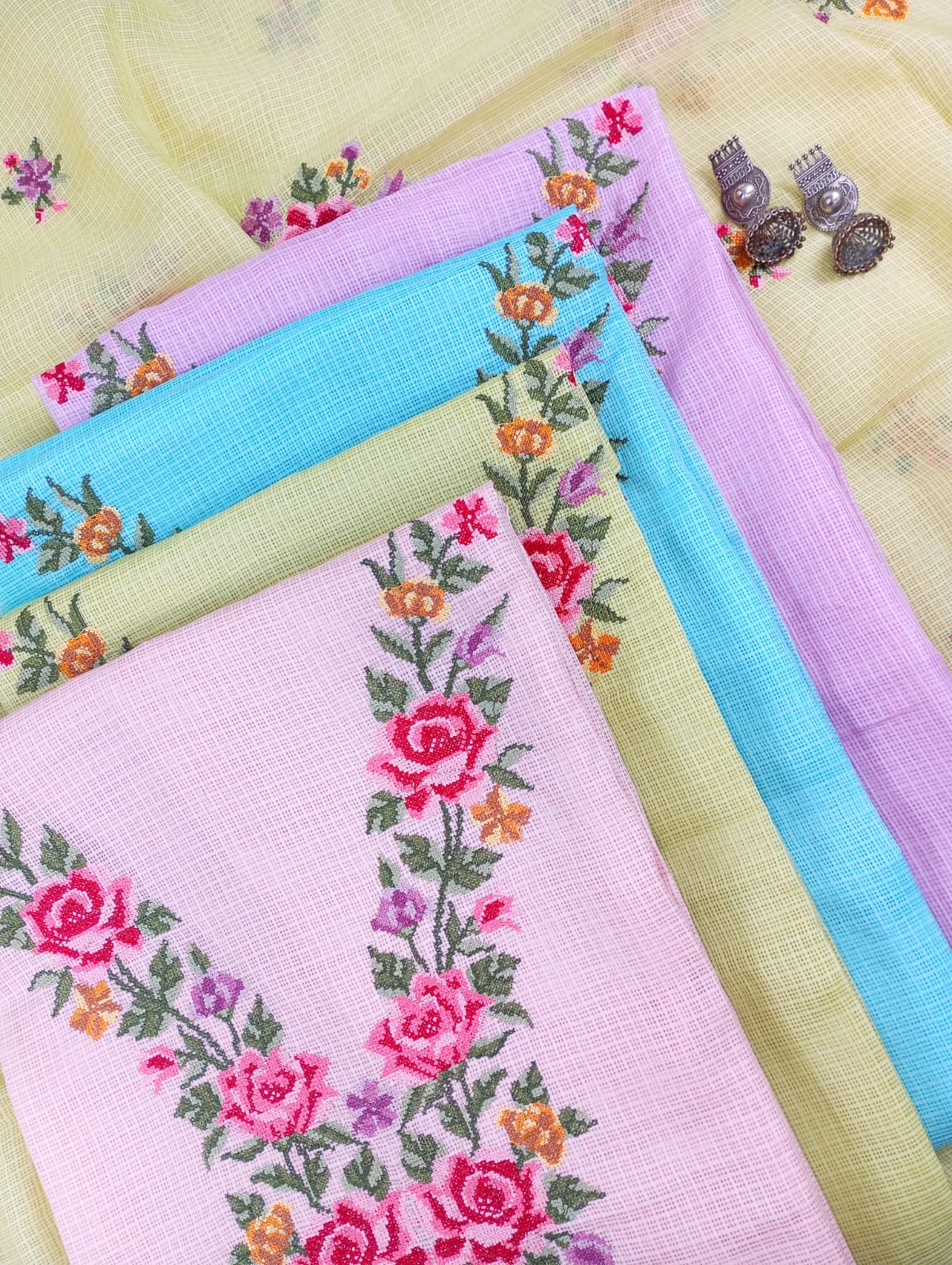 SAANJH-Unstitched Kota Suit Set