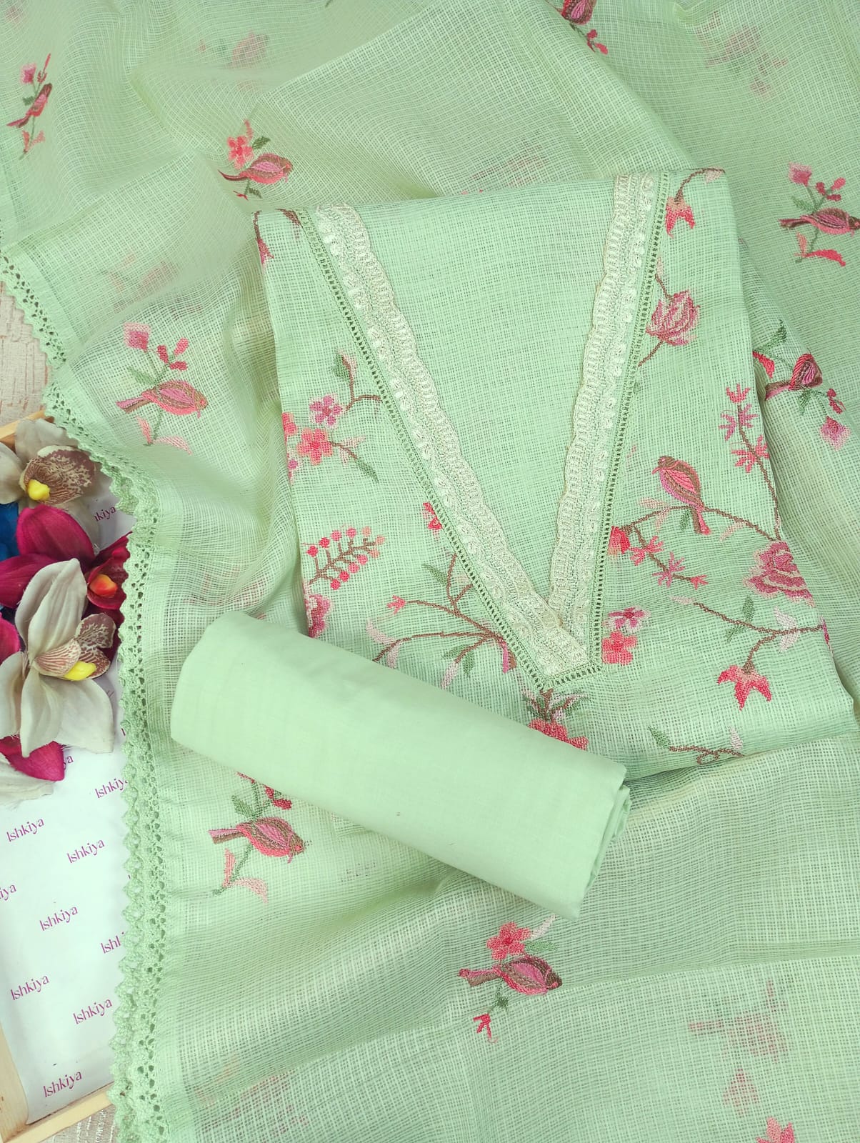 RAUNAQ-Unstitched Kota Suit Set