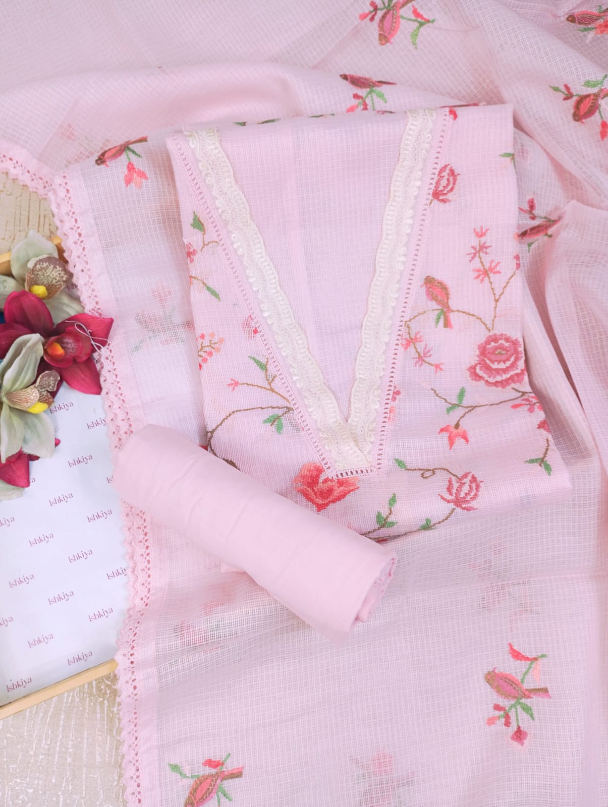 RAUNAQ-Unstitched Kota Suit Set