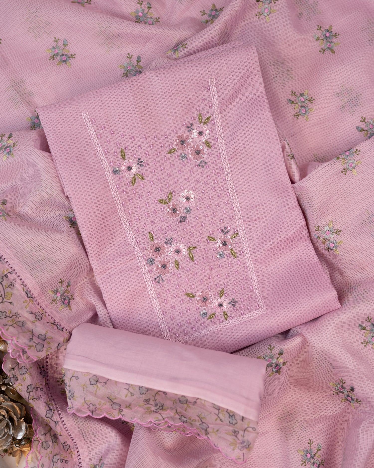 ZARNA-Unstitched Kota Suit Set