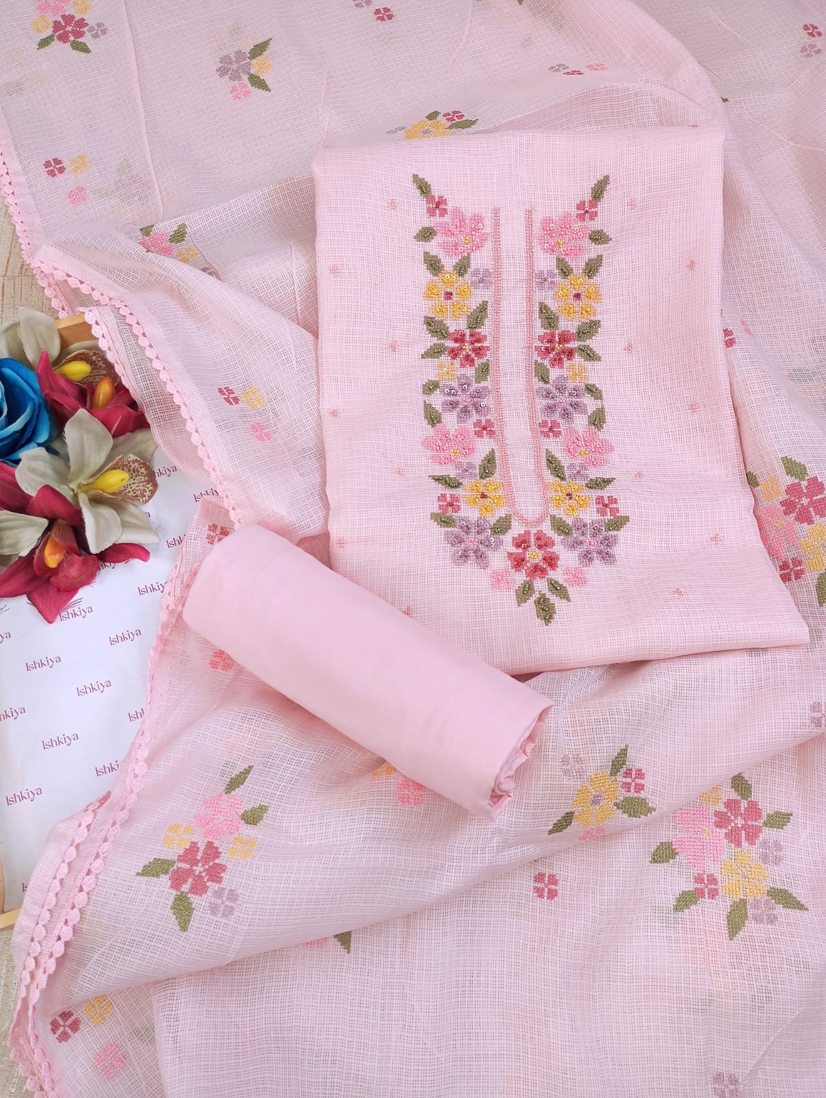 KHUSBOO-Unstitched Kota Suit Set