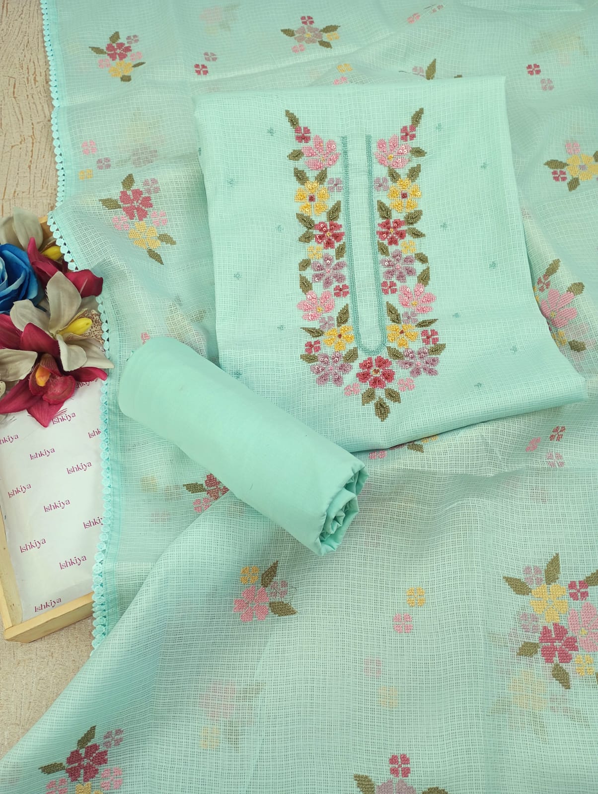KHUSBOO-Unstitched Kota Suit Set