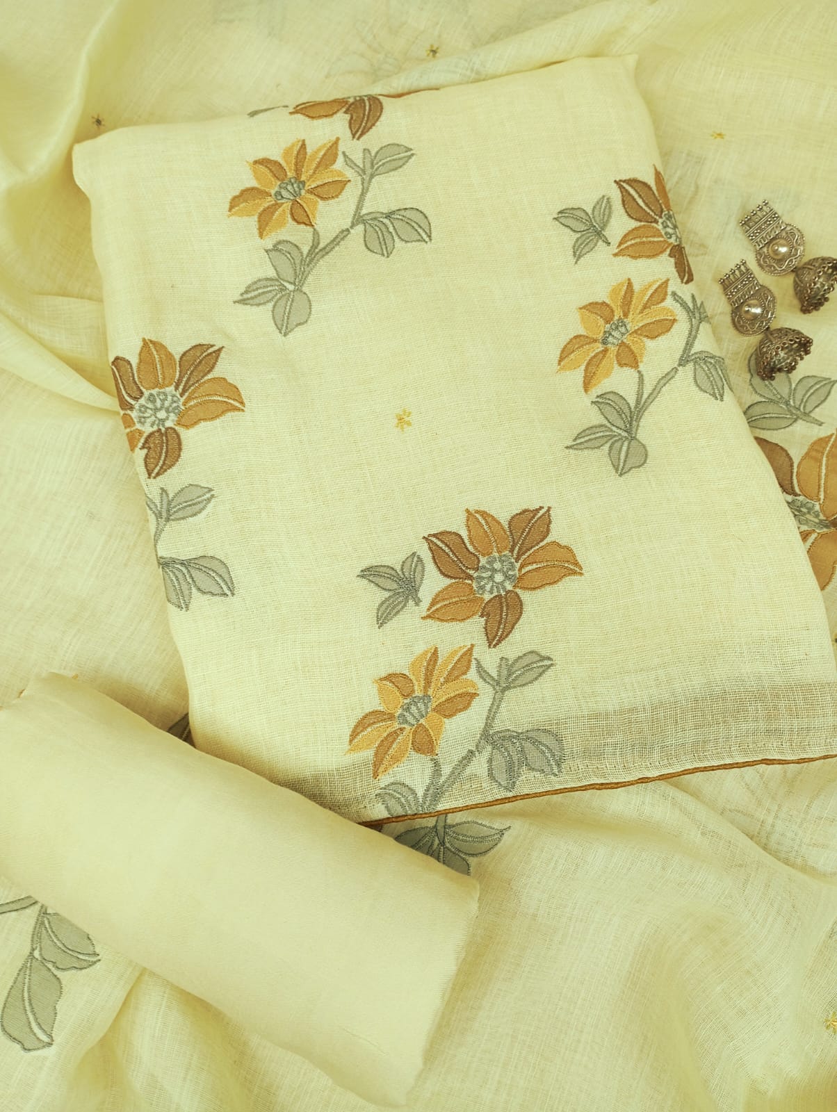 CORAL GLOW-Unstitched Cotton Suit Set