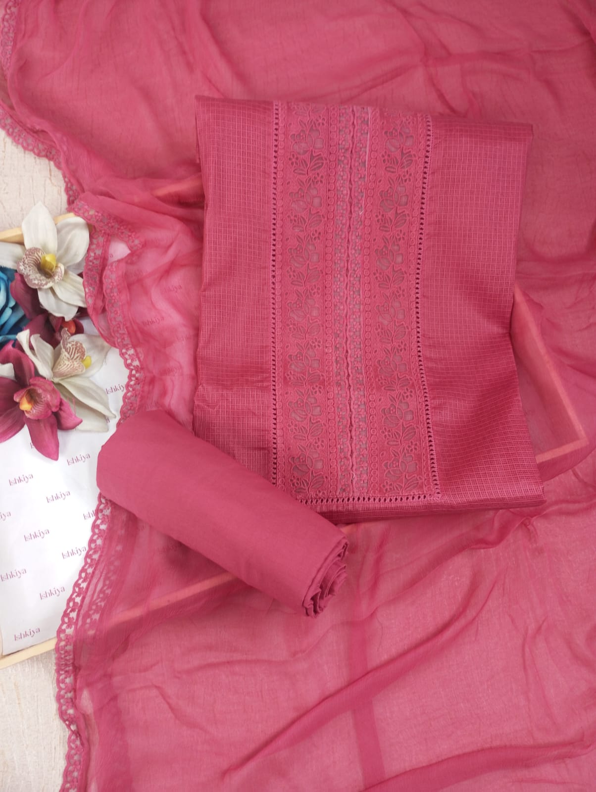 NAAZ-Unstitched Kota Suit Set