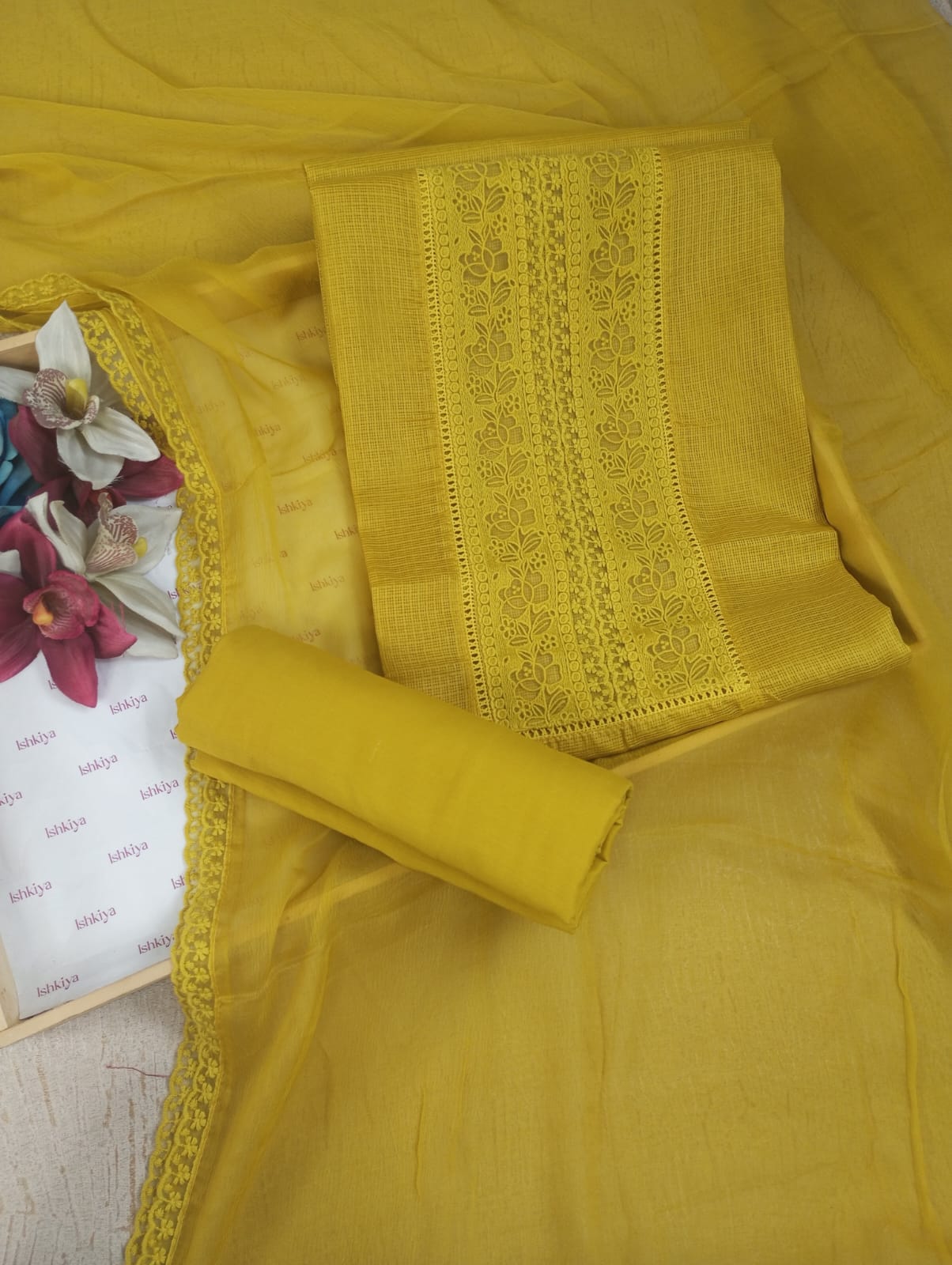 NAAZ-Unstitched Kota Suit Set
