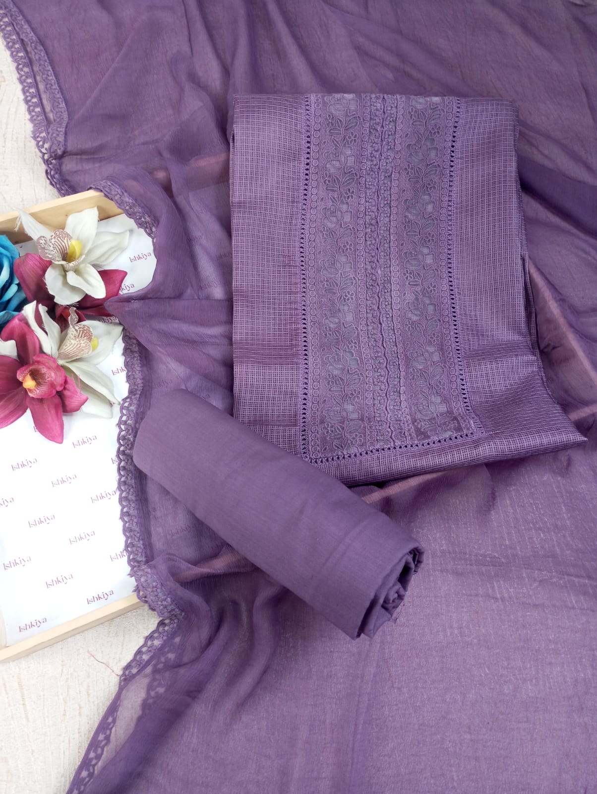 NAAZ-Unstitched Kota Suit Set