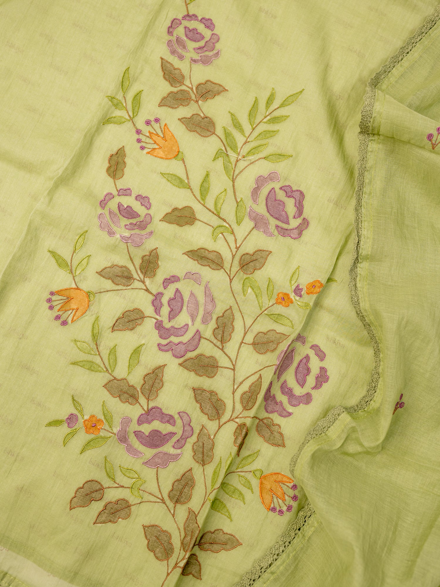 GULAAB-Unstitched Mul-Chanderi Suit Set