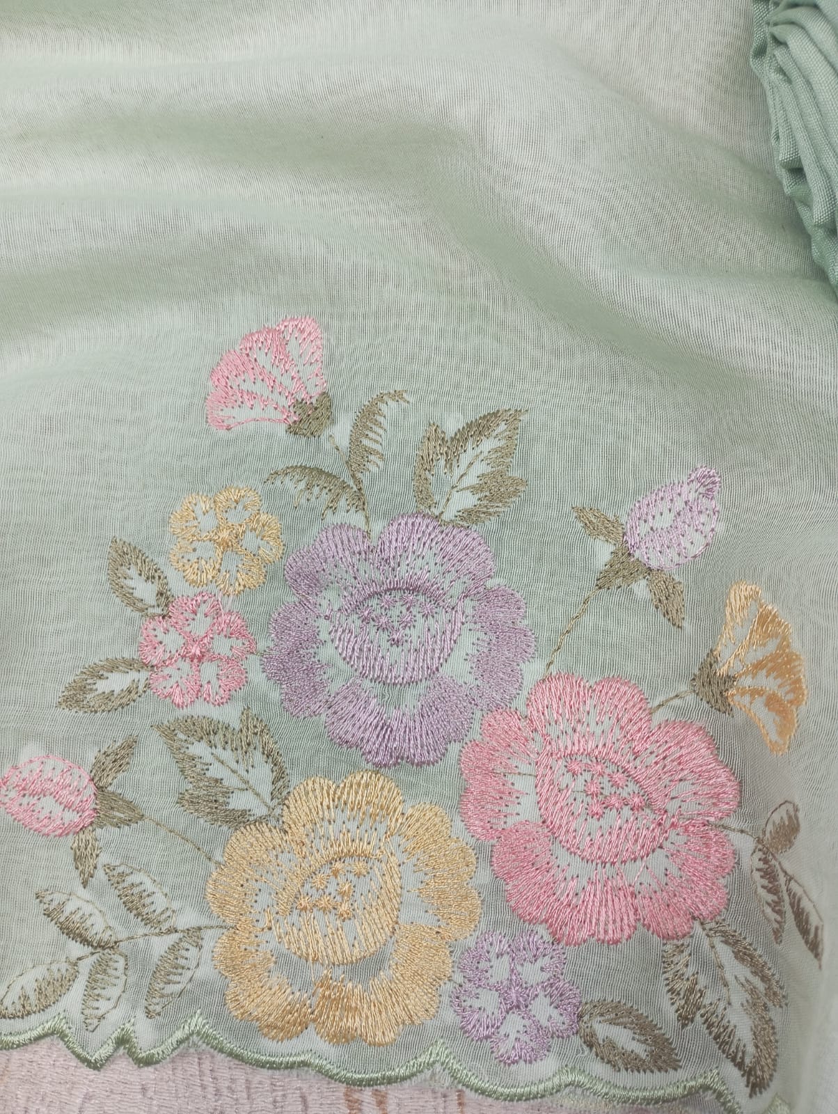 GULBAGH-Unstitched Mul-Chanderi Suit set